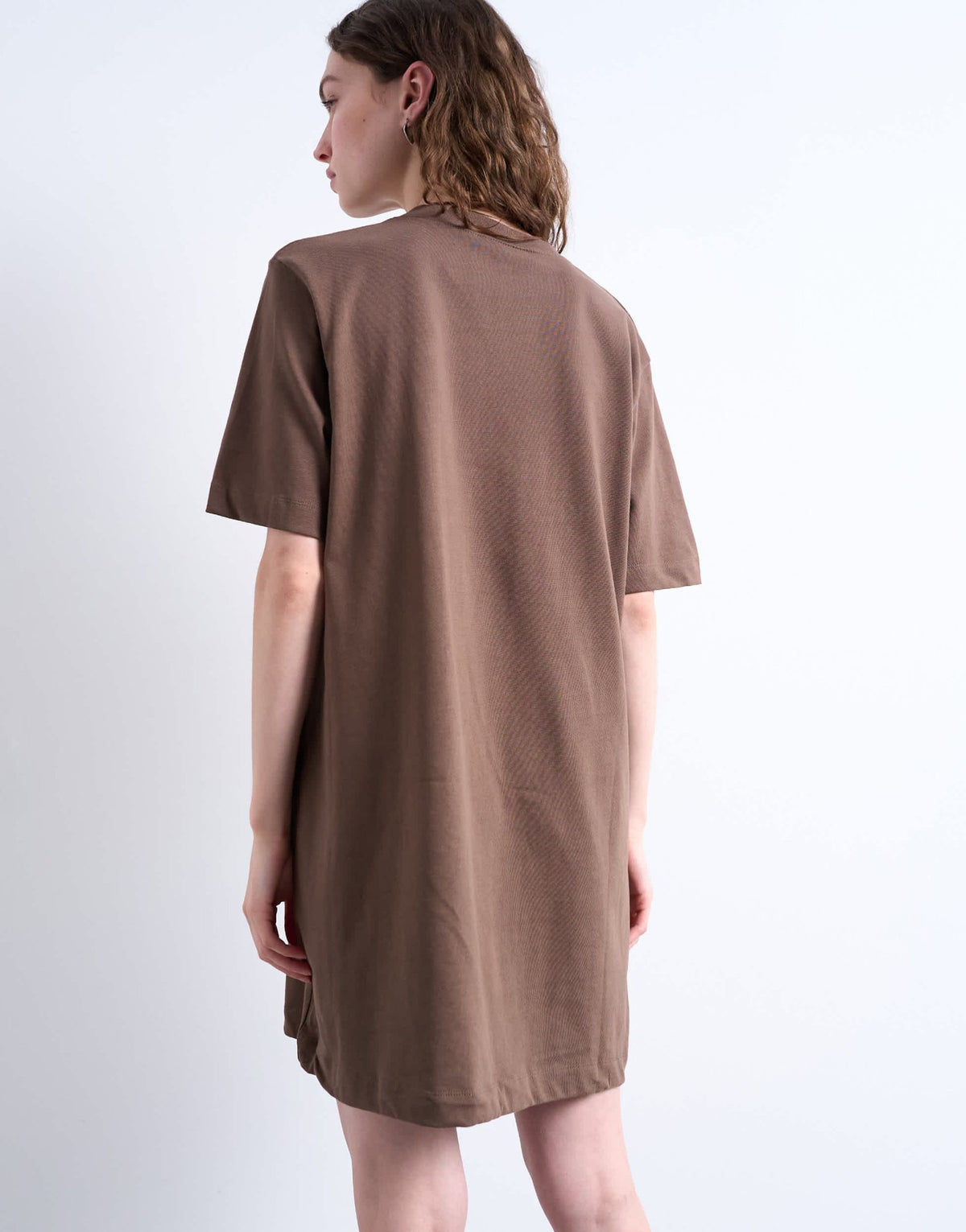 Topshop oversized premium short sleeve t-shirt dress in chocolate brown - ASOS Sample Sale