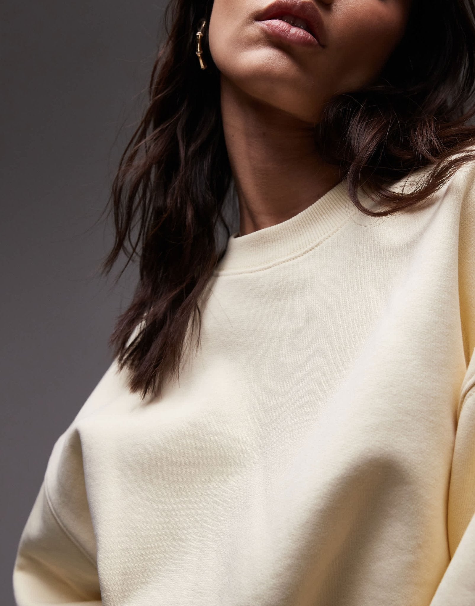 Topshop oversized seamed sweatshirt in buttermilk yellow - ASOS Sample Sale