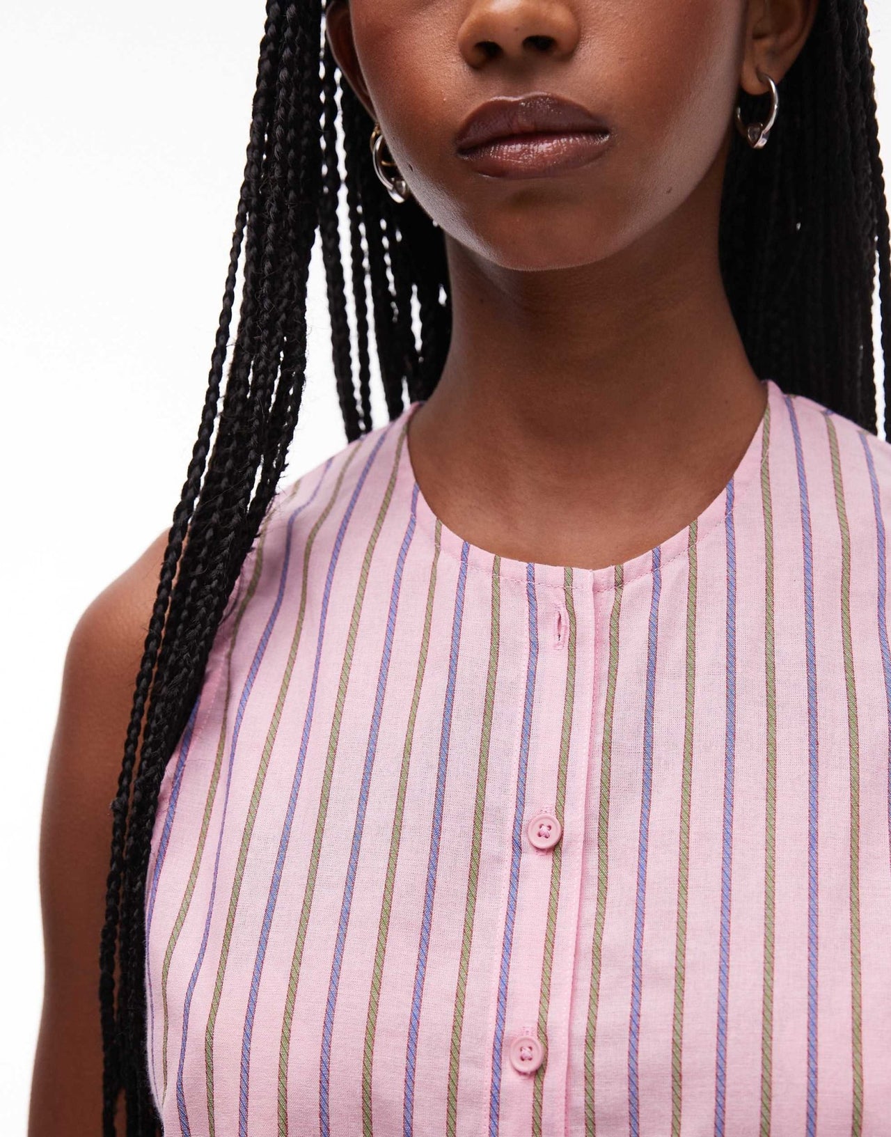 Topshop pink stripe romper in pink - ASOS Sample Sale