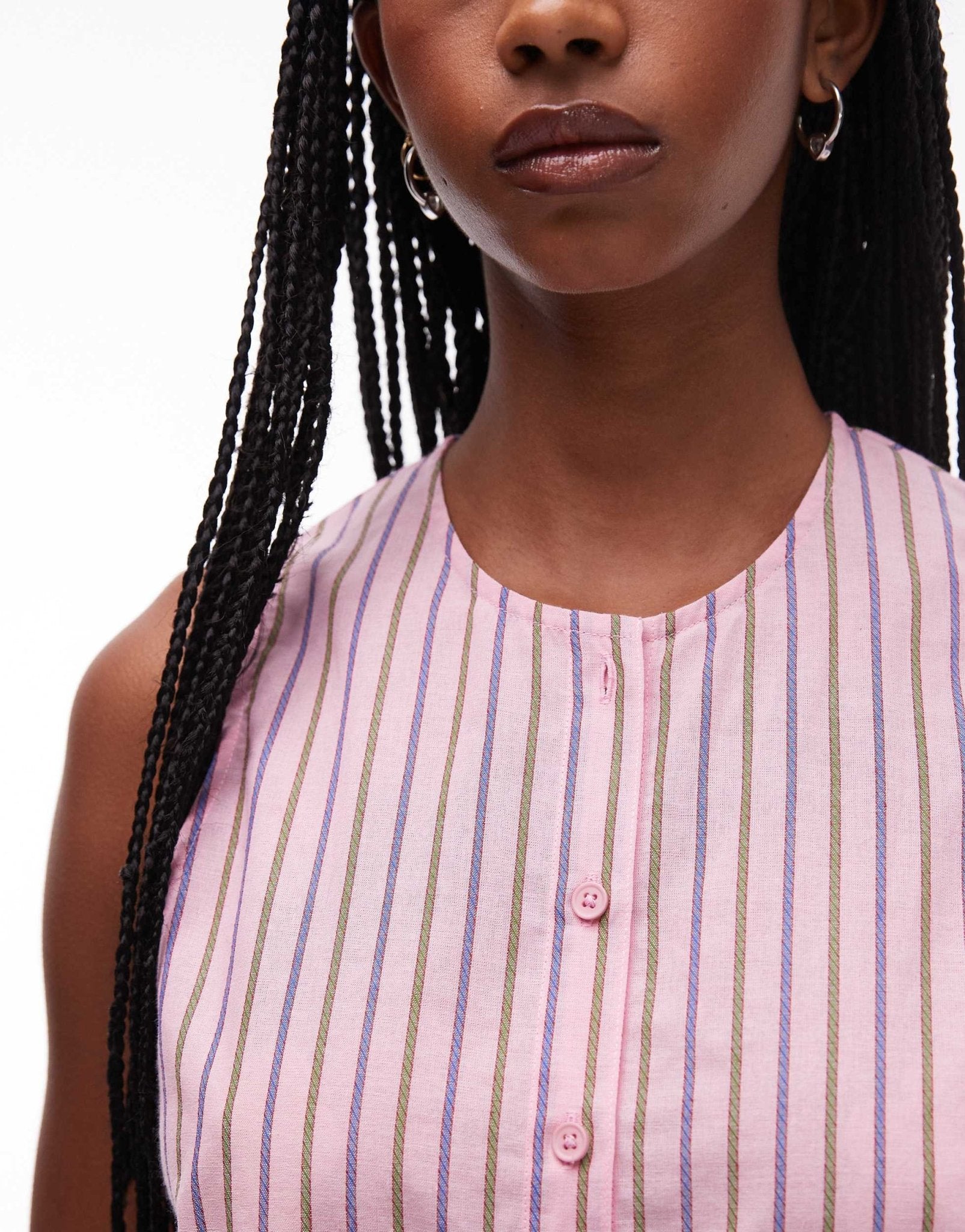 Topshop pink stripe romper in pink - ASOS Sample Sale