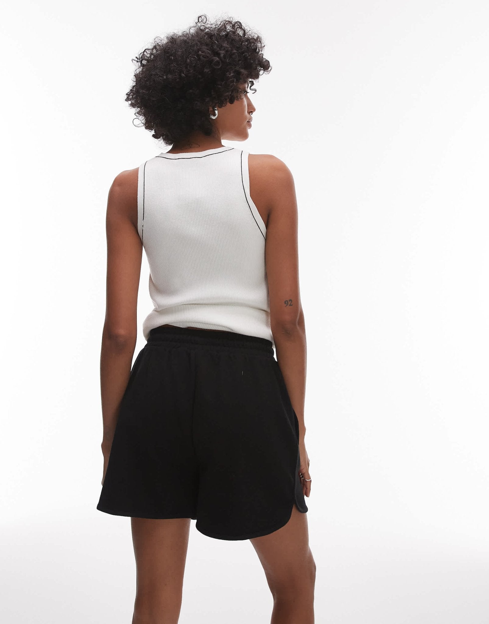Topshop pintuck jogger short in black - ASOS Sample Sale
