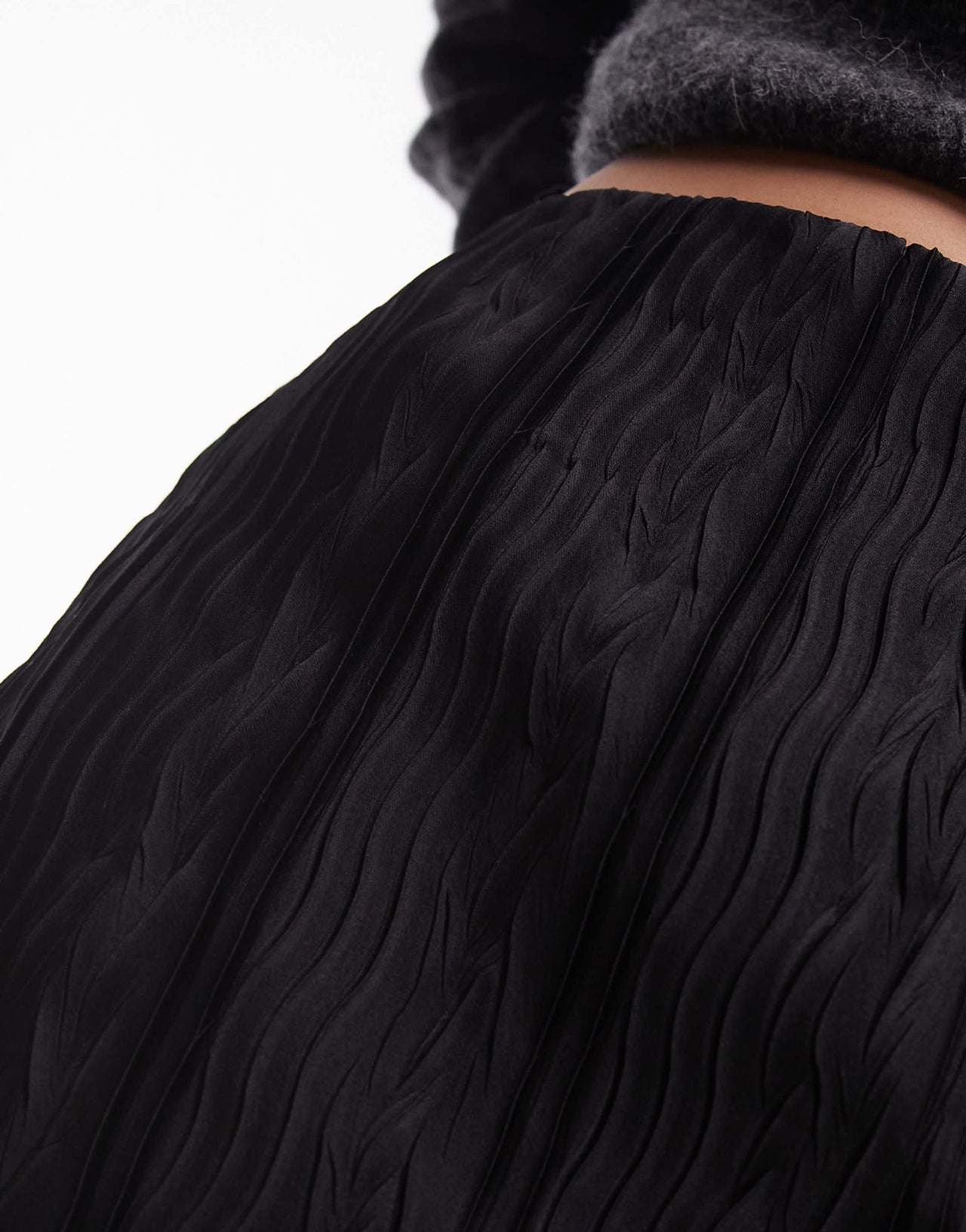Topshop plisse mini skirt in black - ASOS Sample Sale