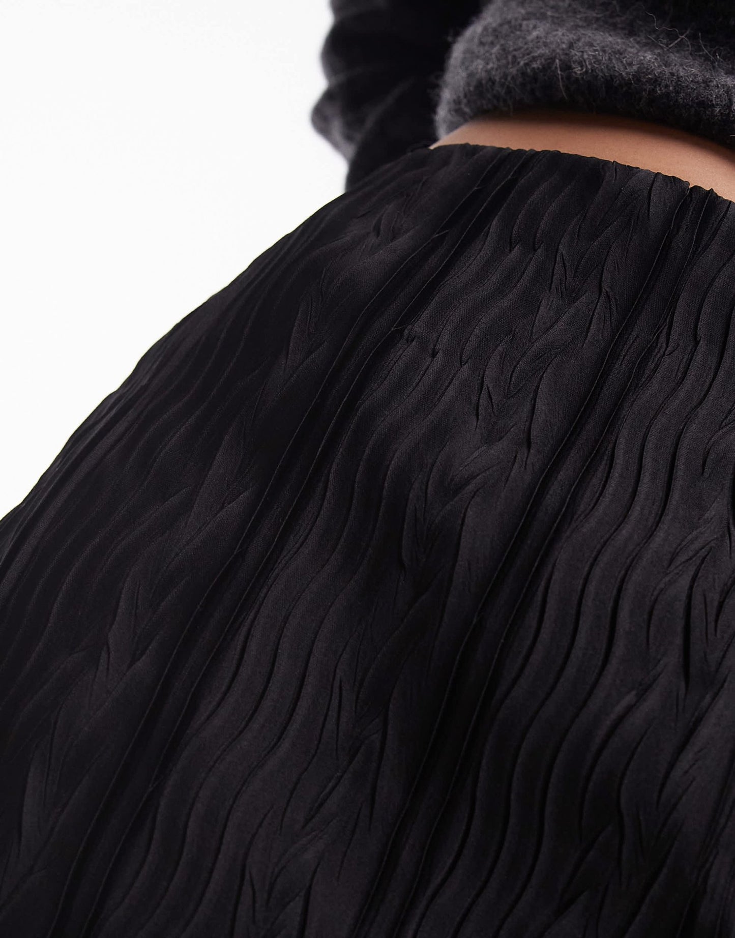 Topshop plisse mini skirt in black - ASOS Sample Sale