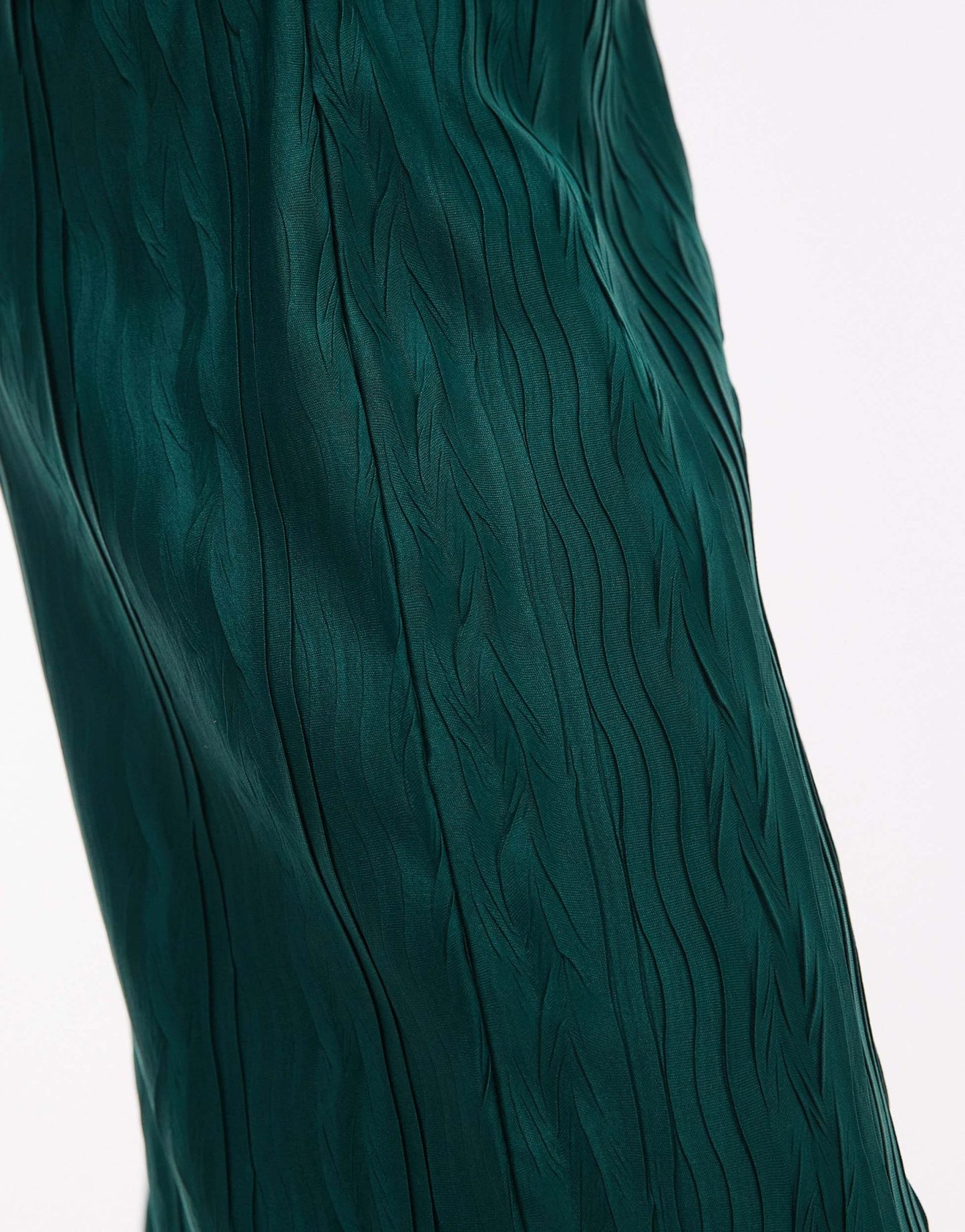 Topshop plisse wide leg trouser in forest green - ASOS Sample Sale