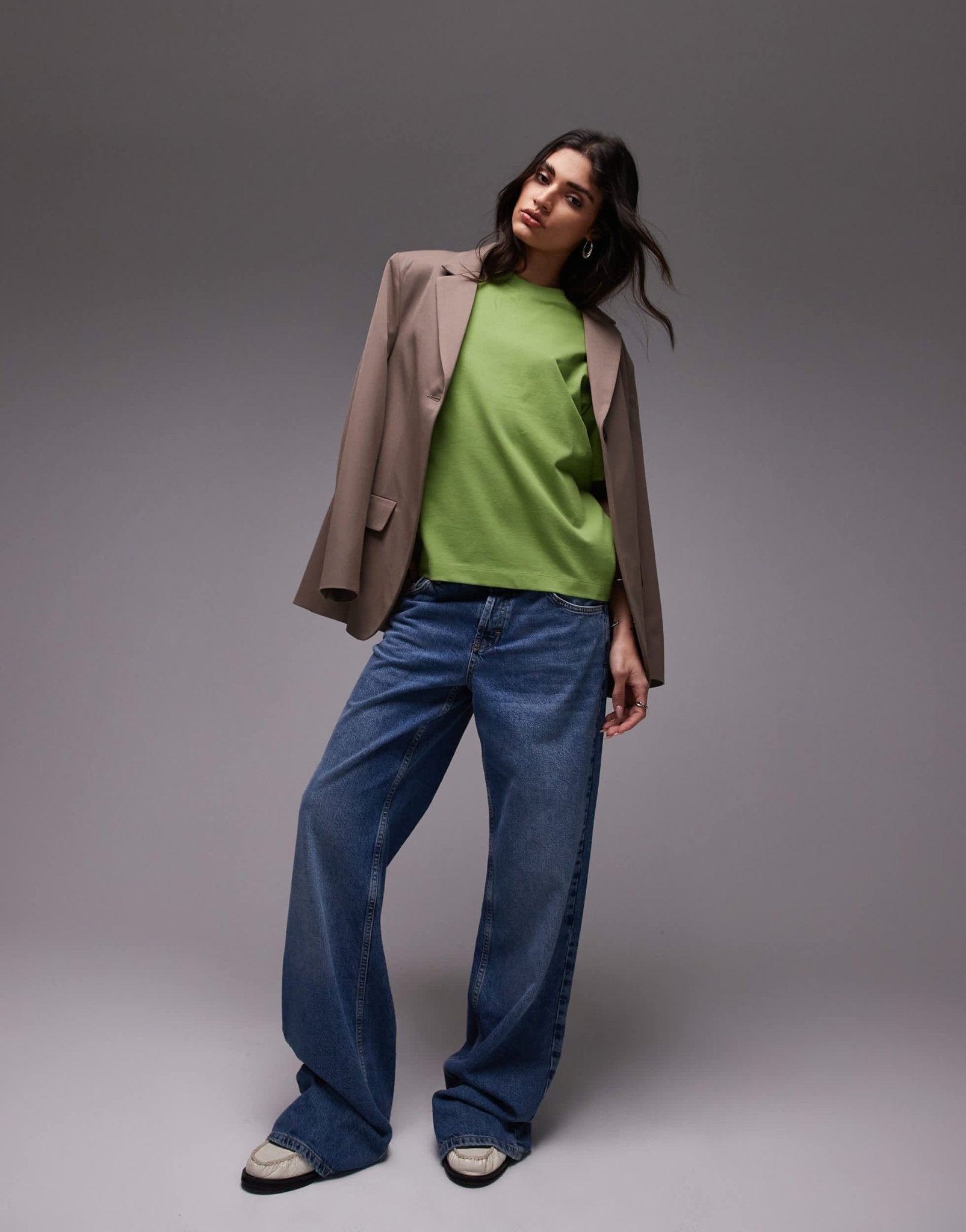 Topshop premium basic short sleeve tee in green - ASOS Sample Sale