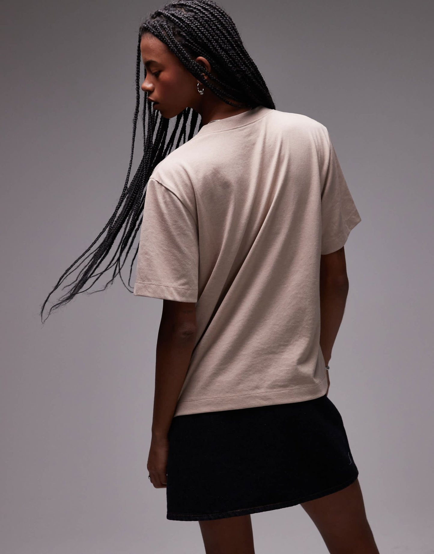 Topshop premium basic short sleeve tee in oat - ASOS Sample Sale