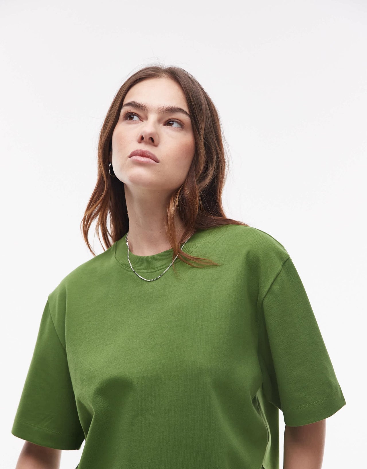 Topshop premium basic short sleeve tee in olive green - ASOS Sample Sale