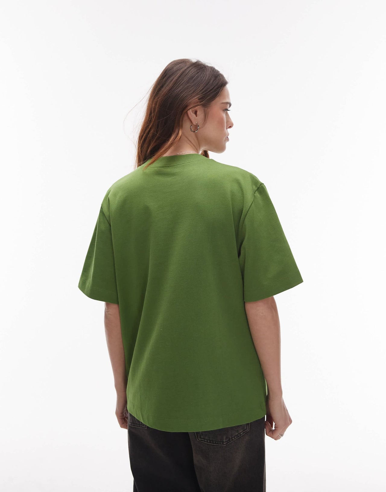 Topshop premium basic short sleeve tee in olive green - ASOS Sample Sale
