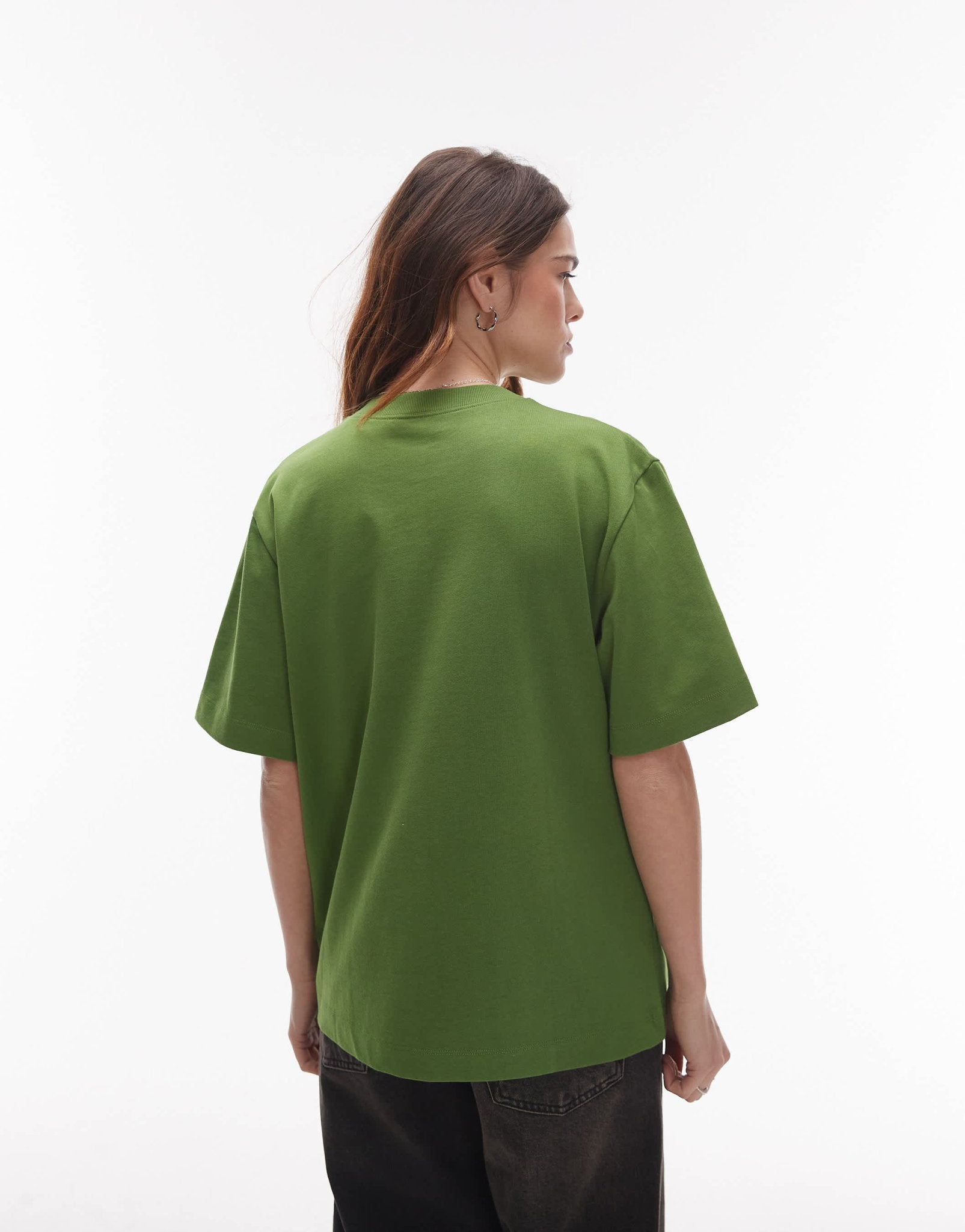 Topshop premium basic short sleeve tee in olive green - ASOS Sample Sale