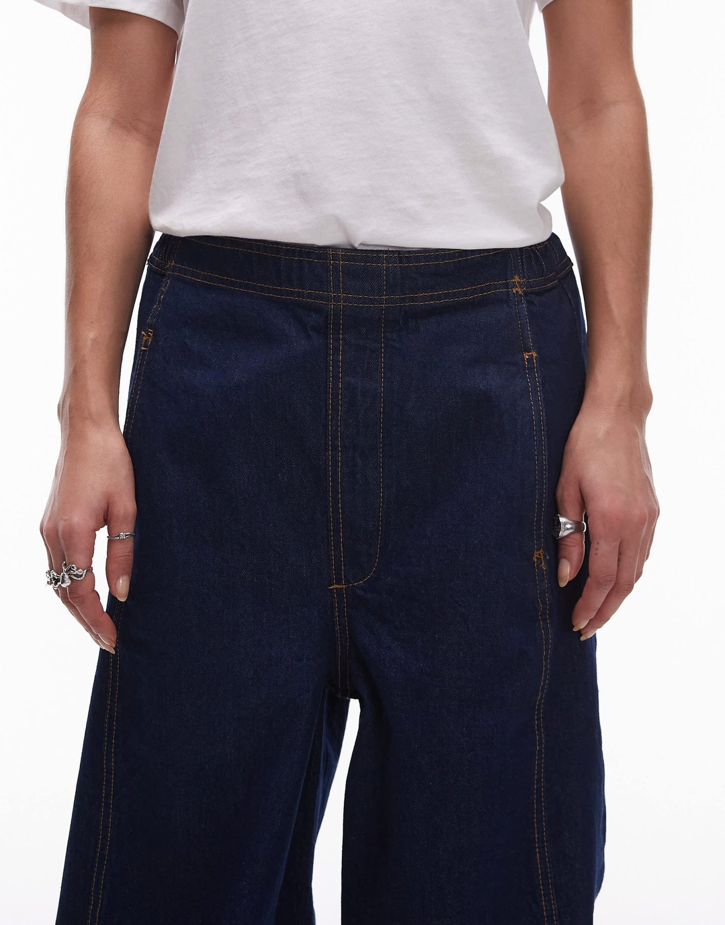 Topshop pull on jean in indigo - ASOS Sample Sale