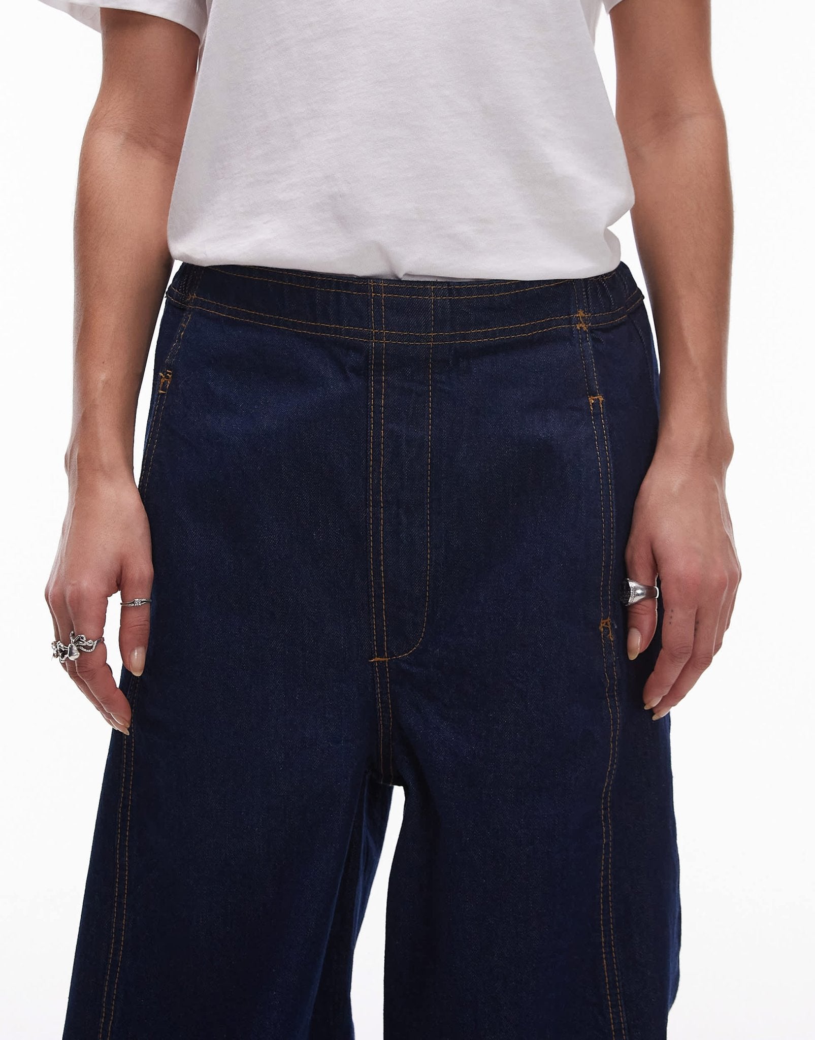 Topshop pull on jean in indigo - ASOS Sample Sale