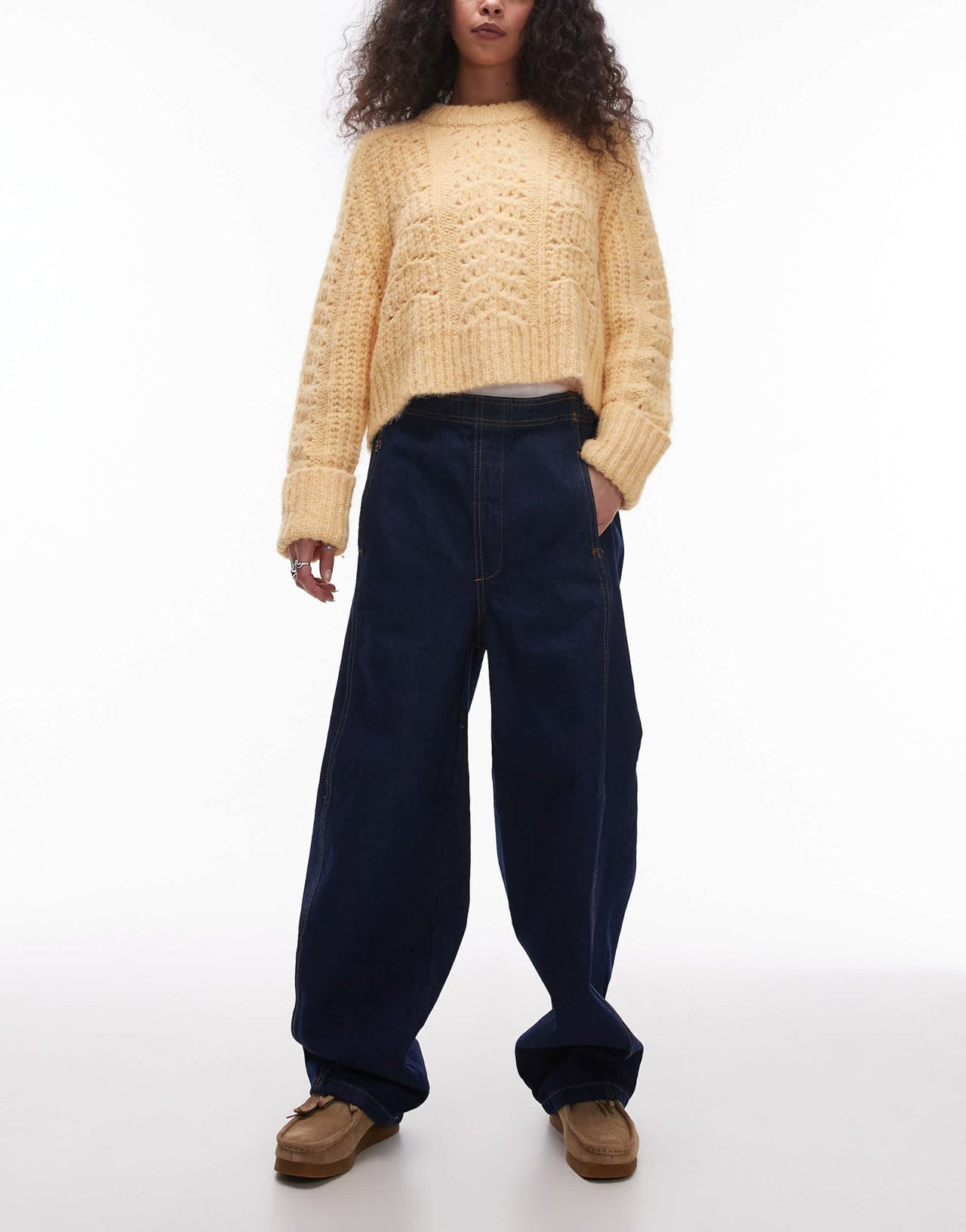 Topshop pull on jean in indigo - ASOS Sample Sale