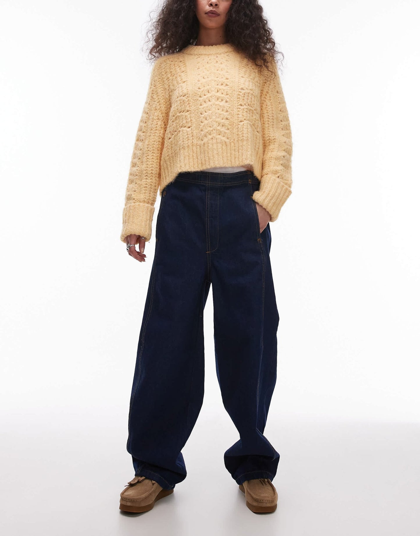 Topshop pull on jean in indigo - ASOS Sample Sale