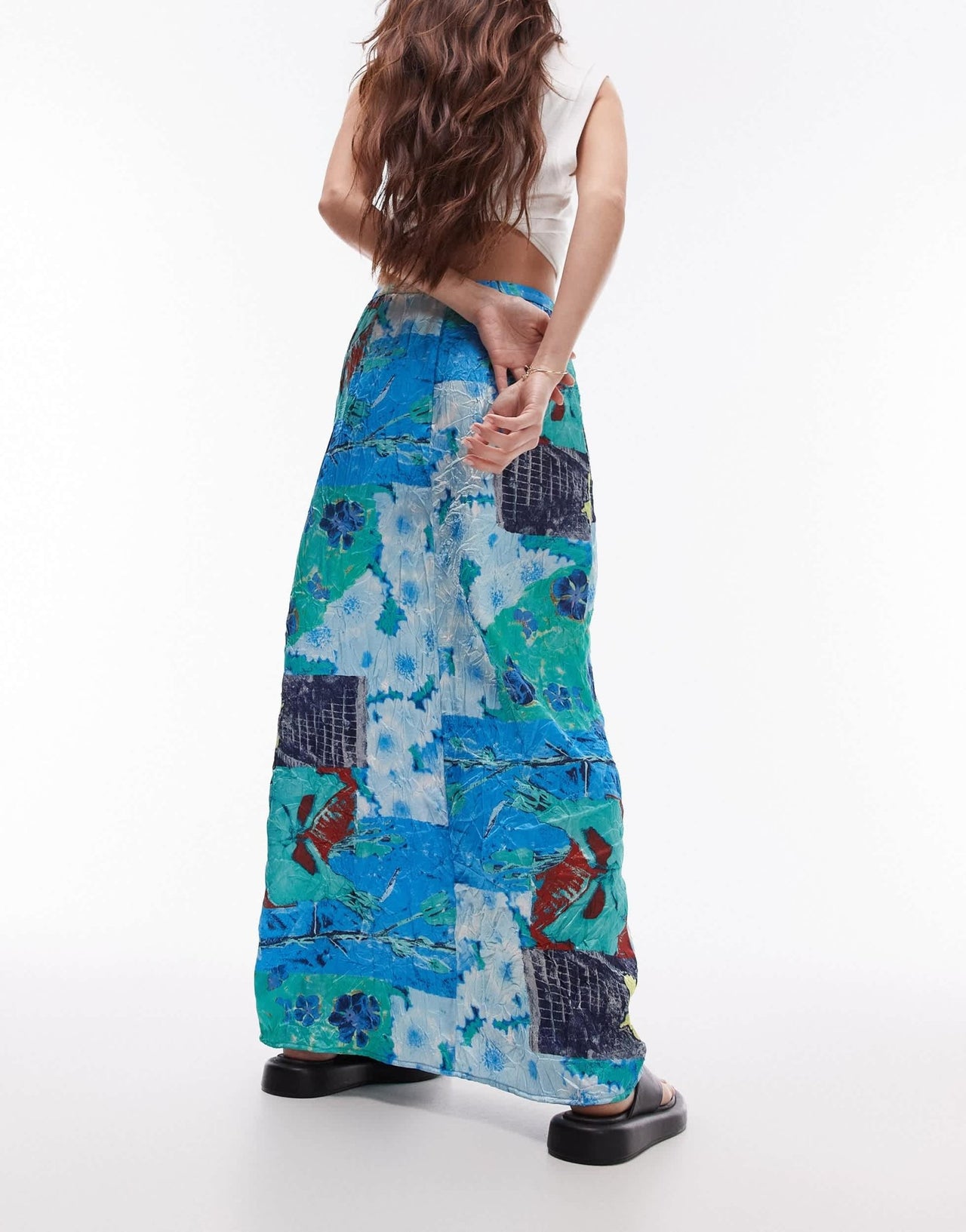 Topshop resort print maxi skirt in multi - ASOS Sample Sale