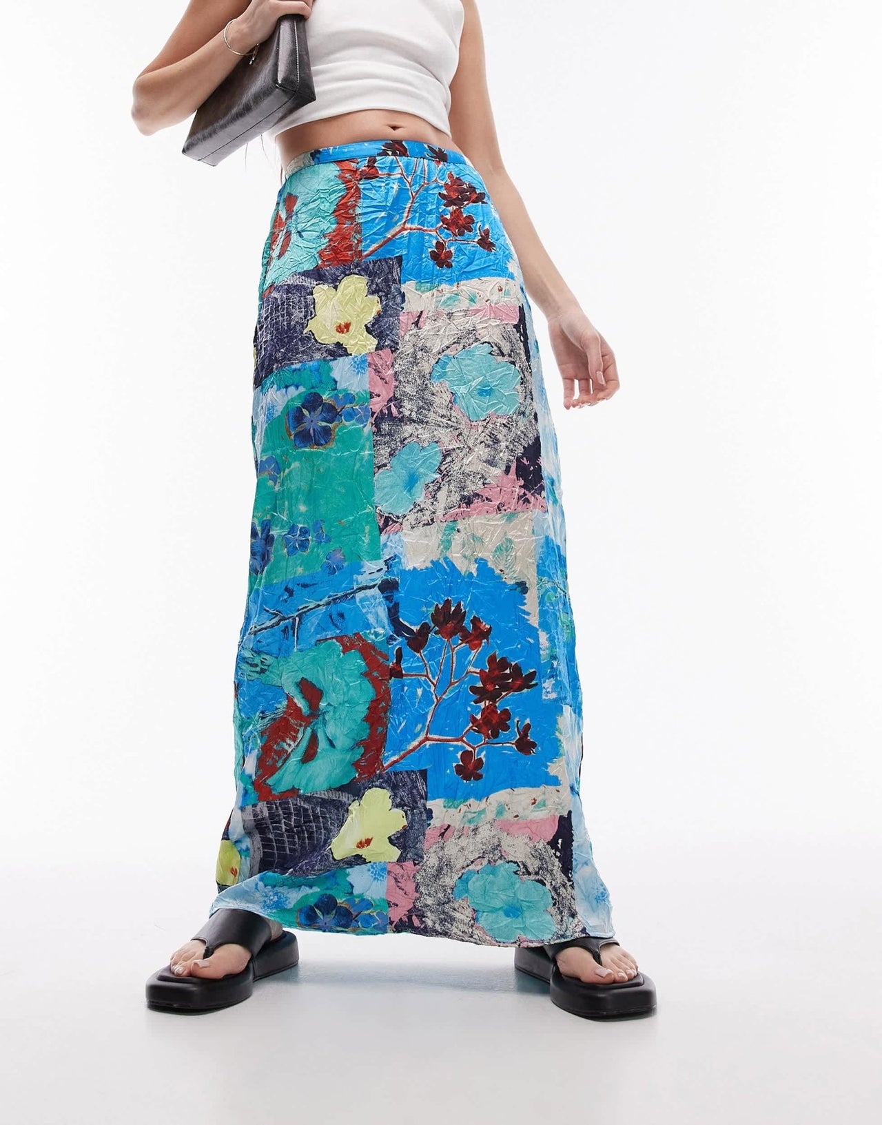 Topshop resort print maxi skirt in multi - ASOS Sample Sale