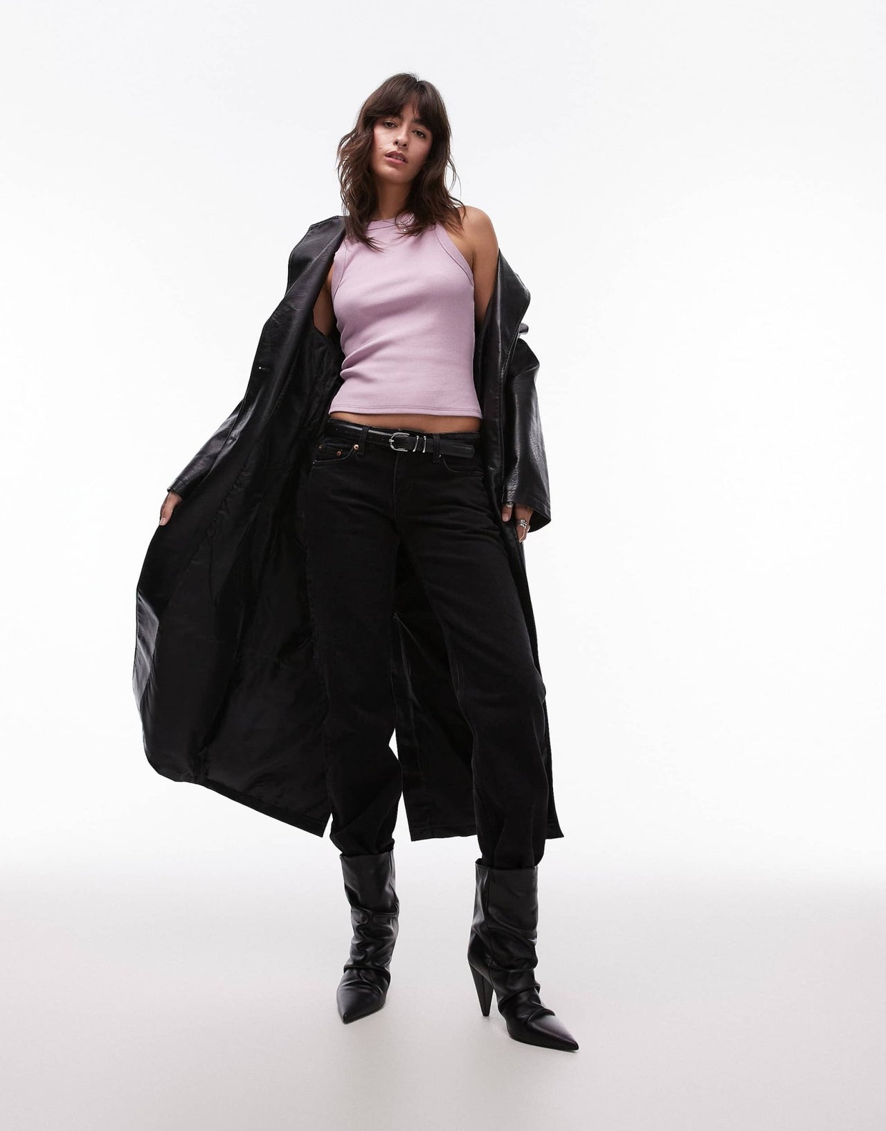 Topshop rib racer vest in pink - ASOS Sample Sale