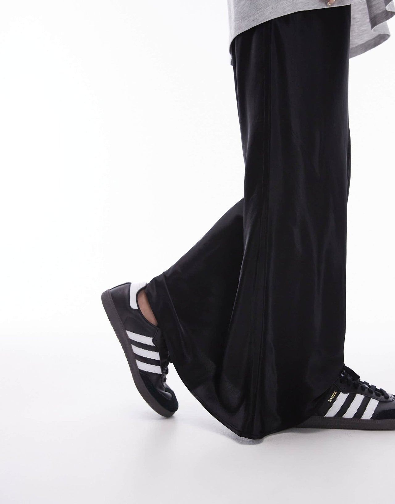 Topshop satin maxi skirt in black - ASOS Sample Sale