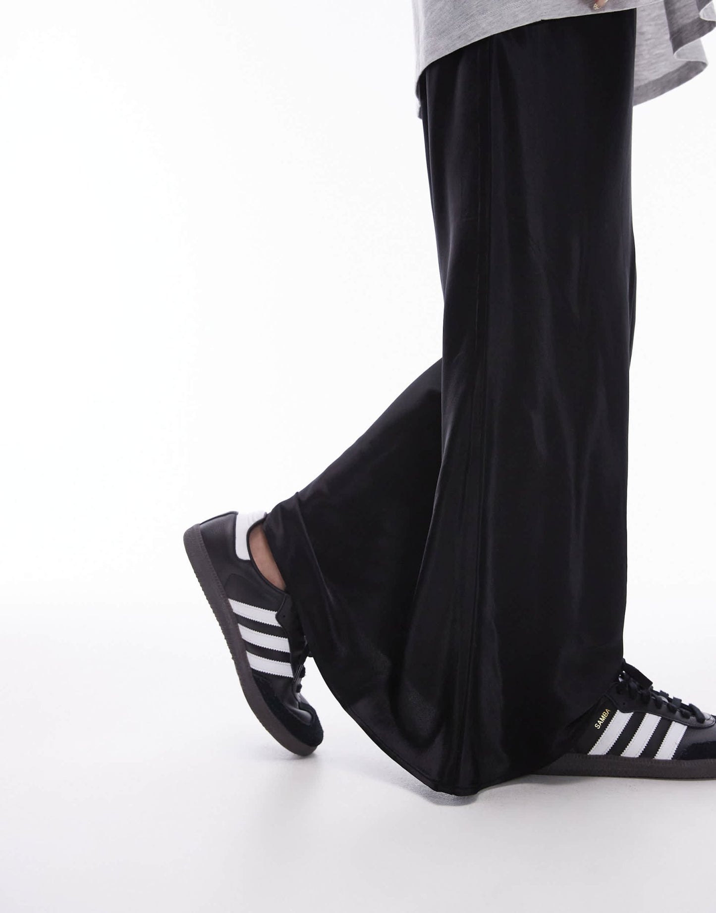 Topshop satin maxi skirt in black - ASOS Sample Sale