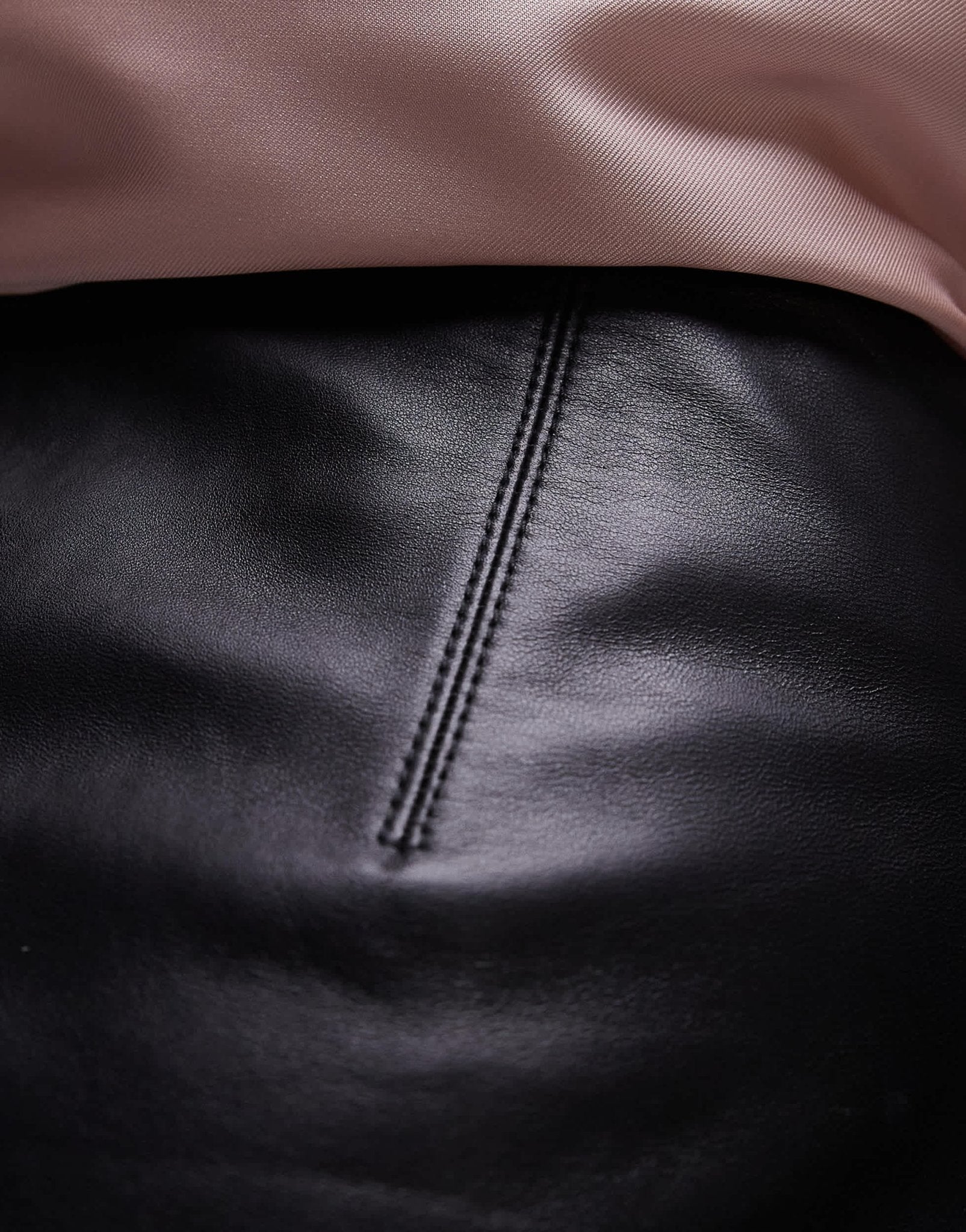 Topshop seamed real leather mini skirt in black - ASOS Sample Sale