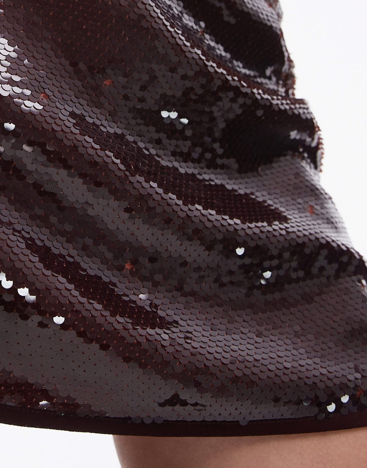 Topshop sequin micro mini in burgundy - ASOS Sample Sale