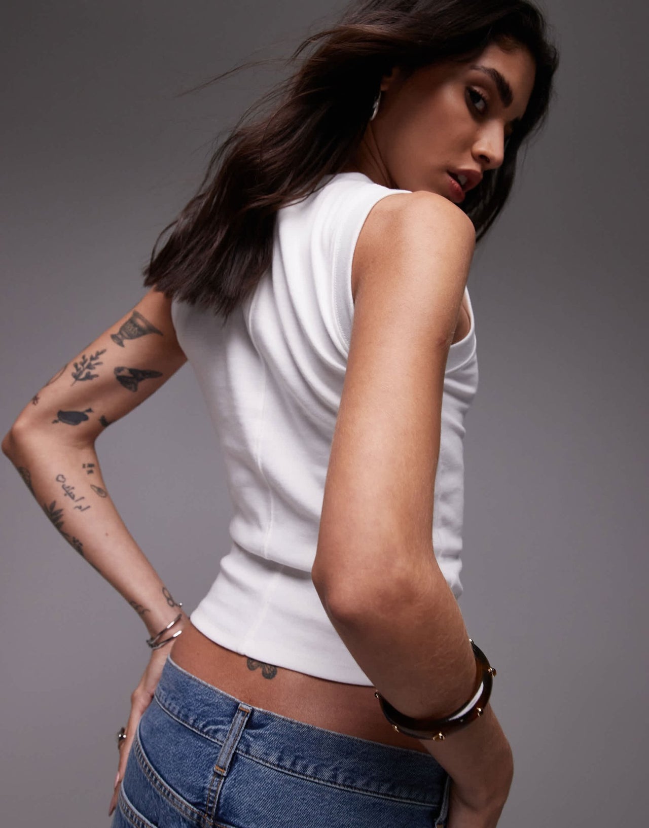 Topshop slim tank in white - ASOS Sample Sale