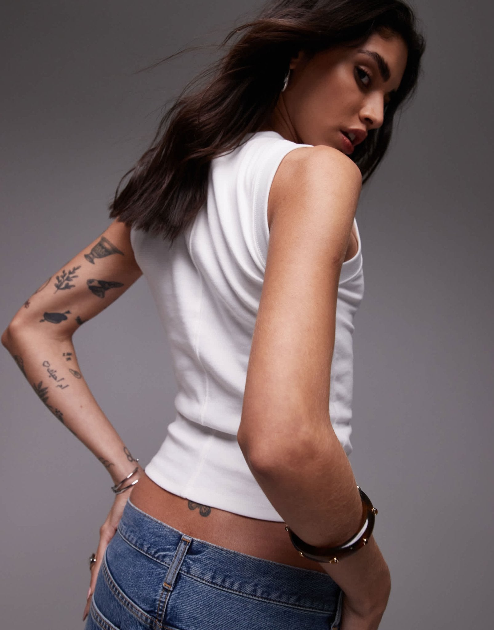 Topshop slim tank in white - ASOS Sample Sale
