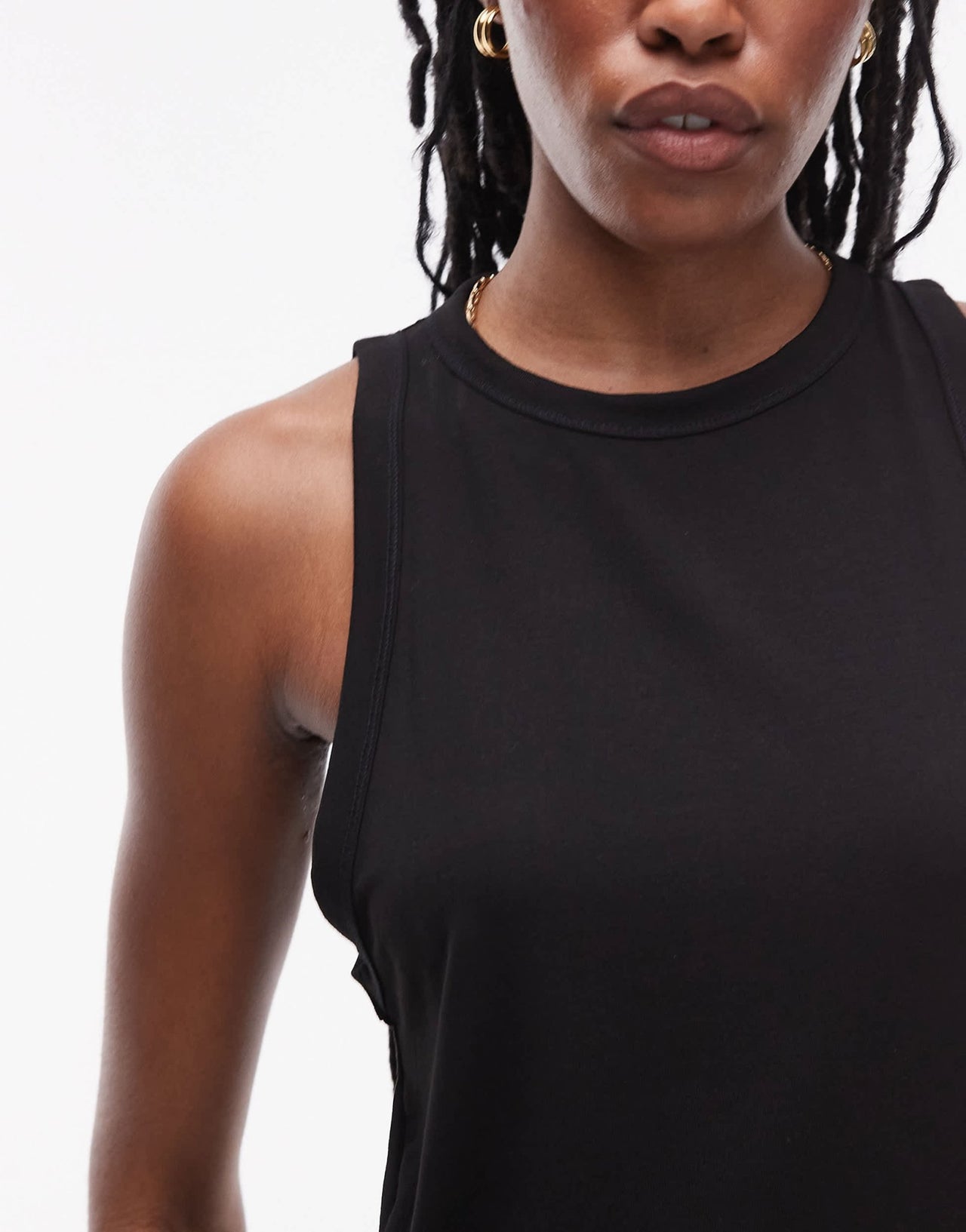 Topshop soft loose tank in black - ASOS Sample Sale
