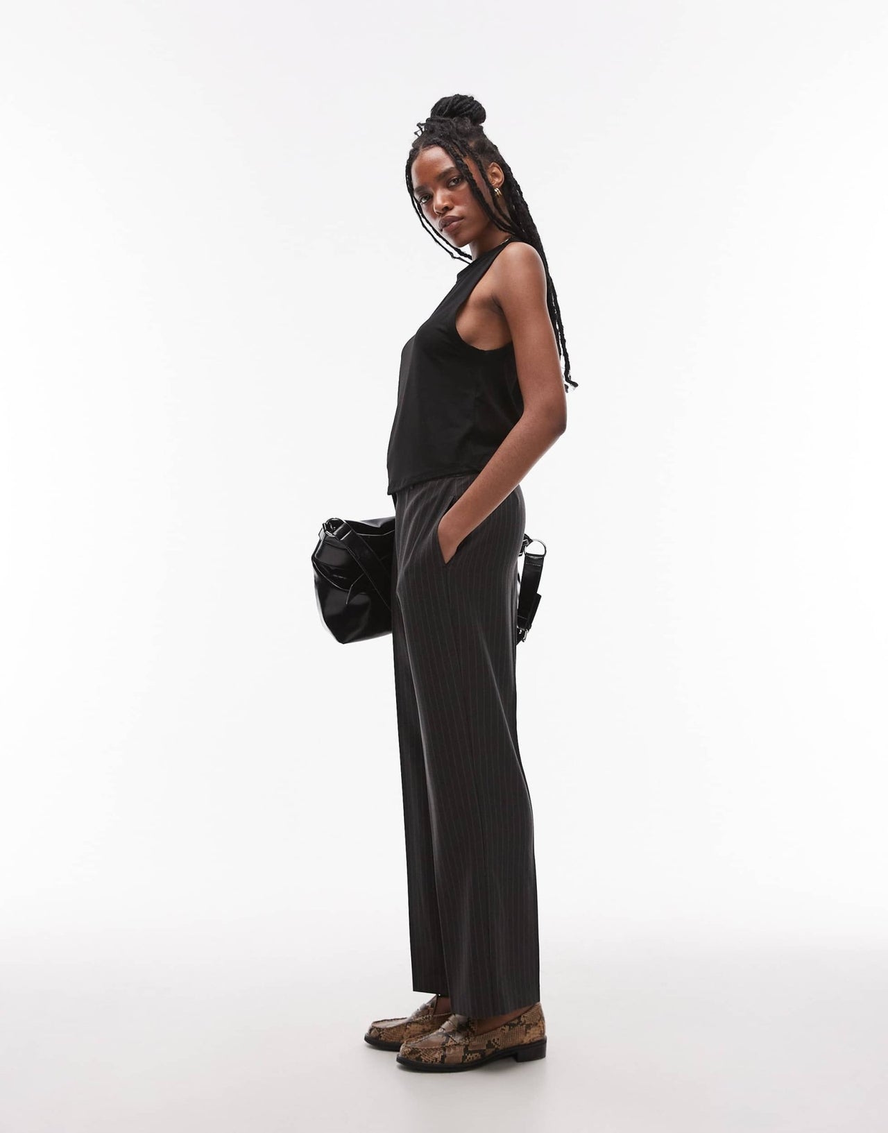 Topshop soft loose tank in black - ASOS Sample Sale
