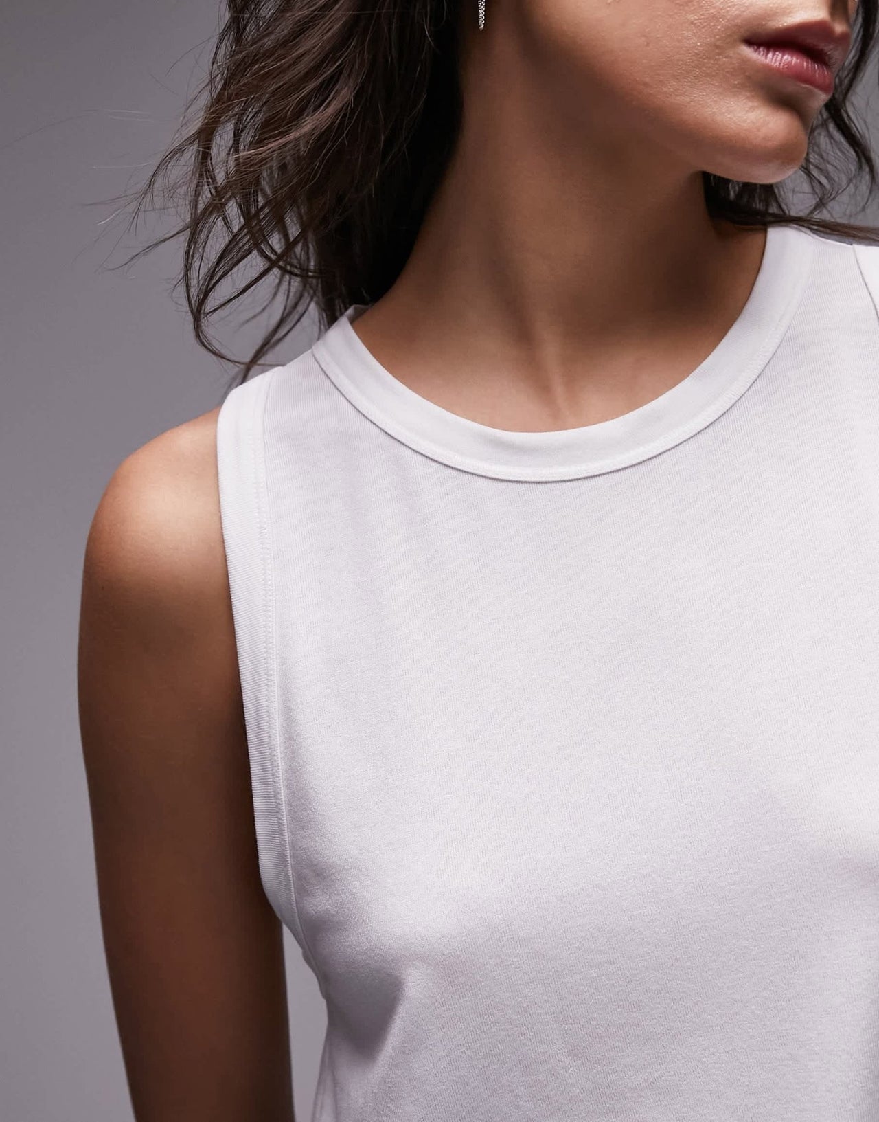 Topshop soft loose tank top in white - ASOS Sample Sale