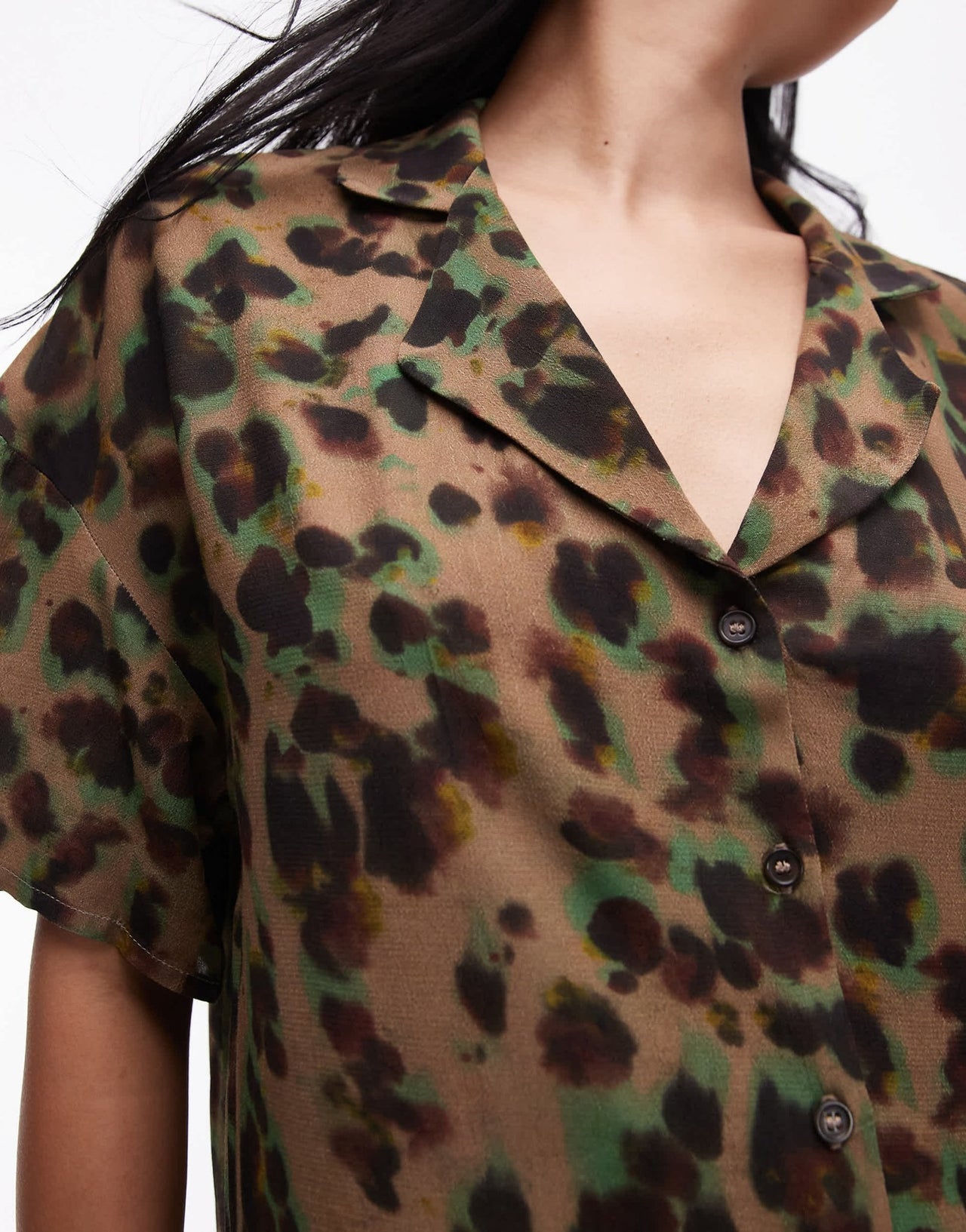 Topshop souvenir mini shirt dress in abtract print - ASOS Sample Sale
