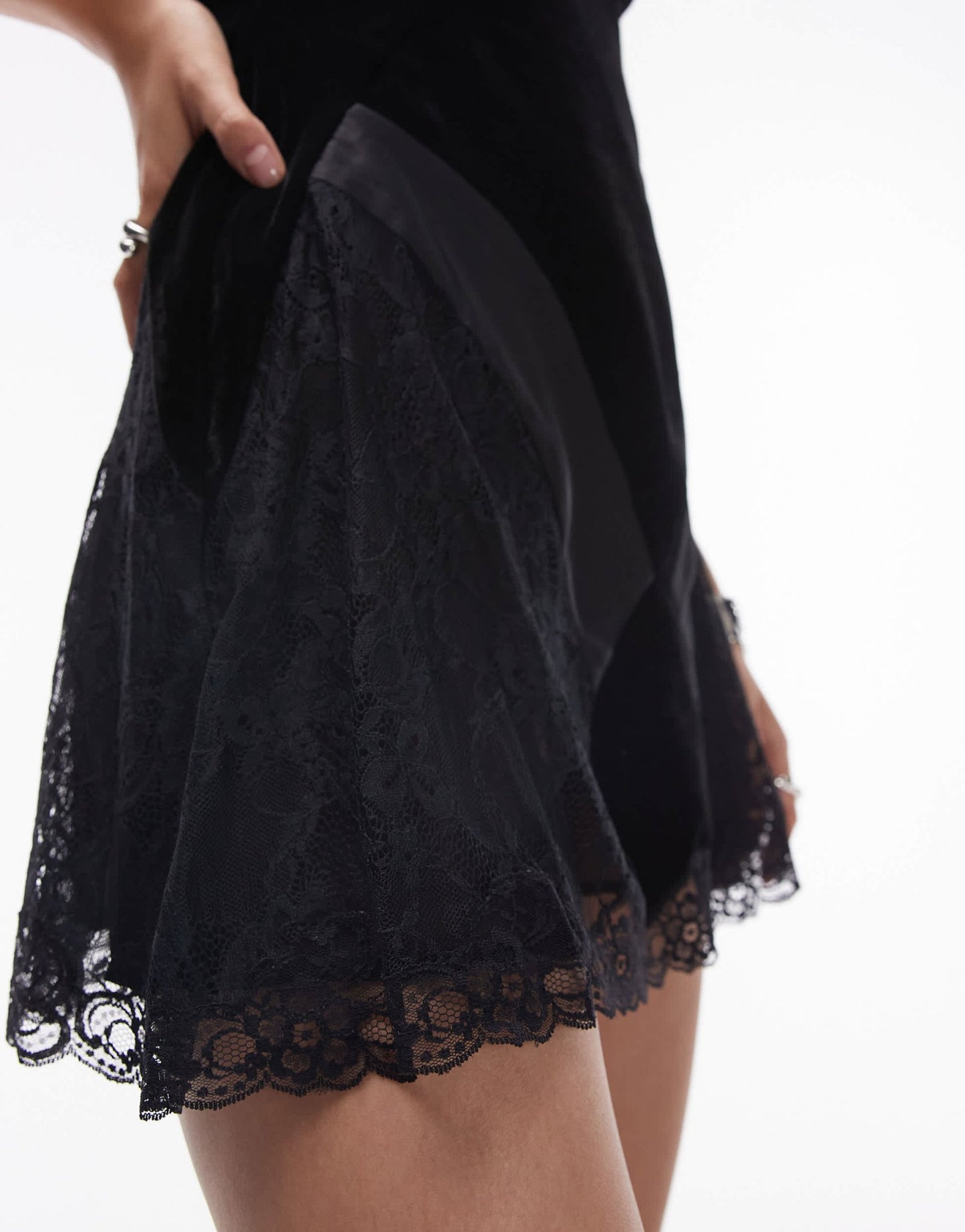 Topshop strappy velvet mix mini dress - ASOS Sample Sale