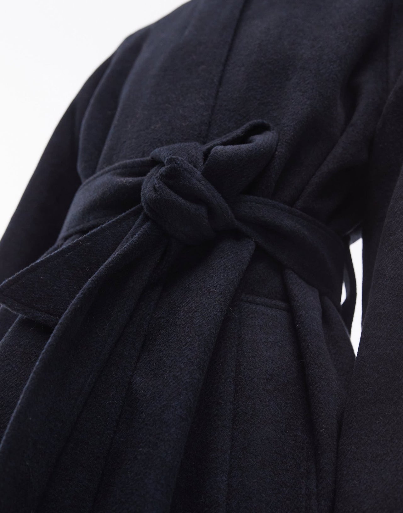 Topshop tab belted car coat twill in navy - ASOS Sample Sale