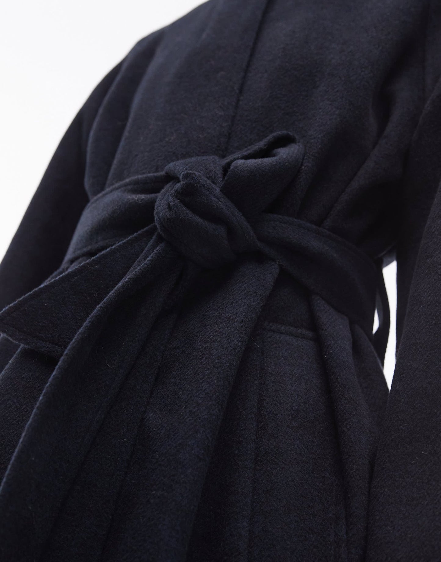 Topshop tab belted car coat twill in navy - ASOS Sample Sale