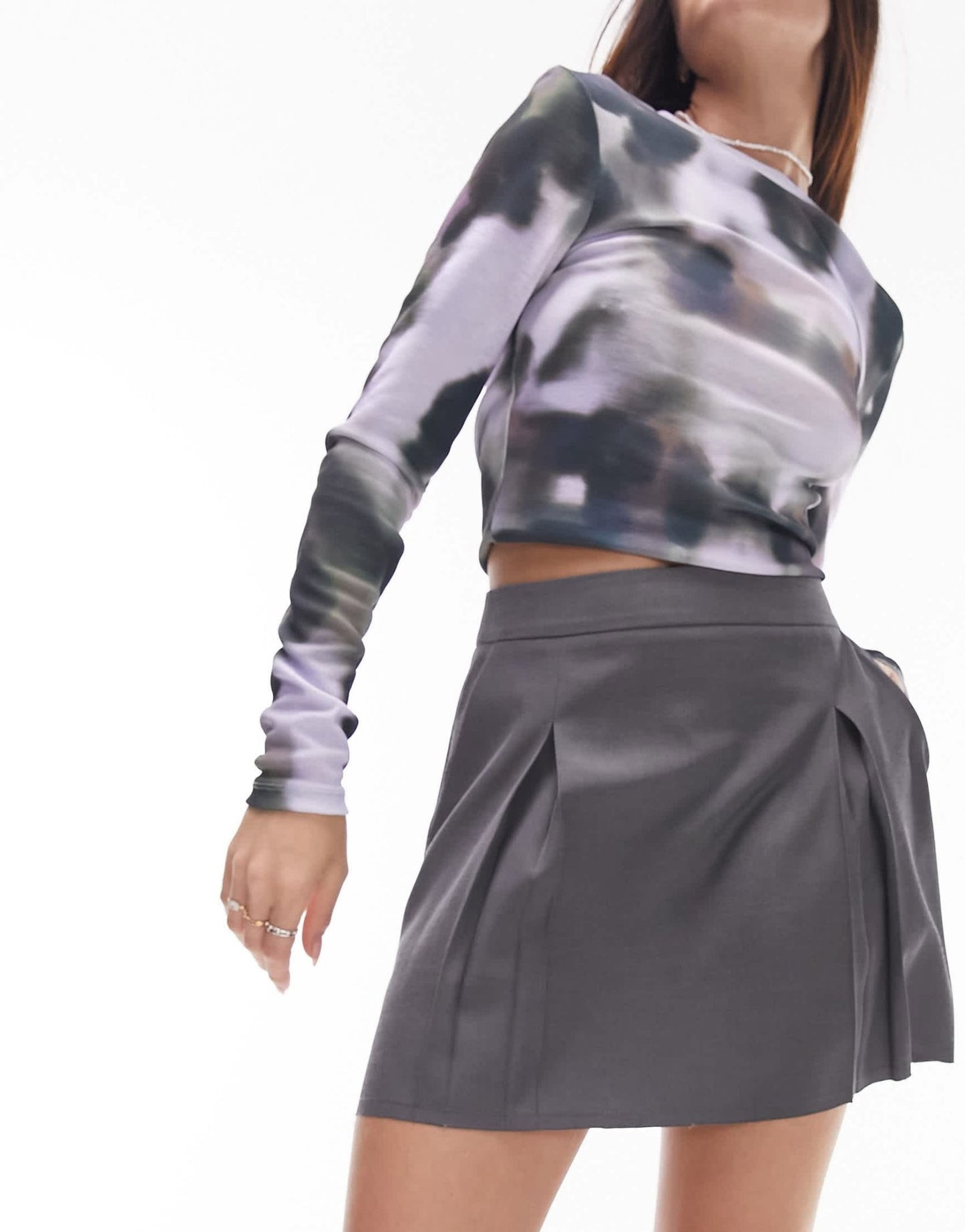 Topshop tailored co-ord mini skirt in grey - ASOS Sample Sale
