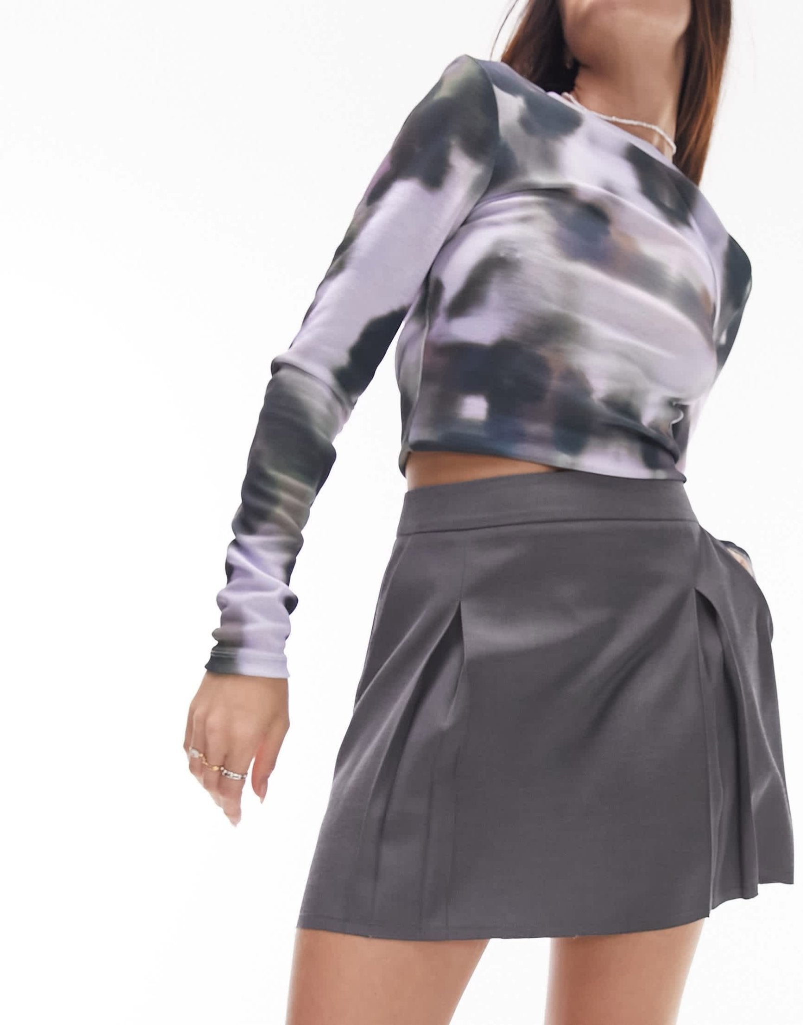 Topshop tailored co-ord mini skirt in grey - ASOS Sample Sale
