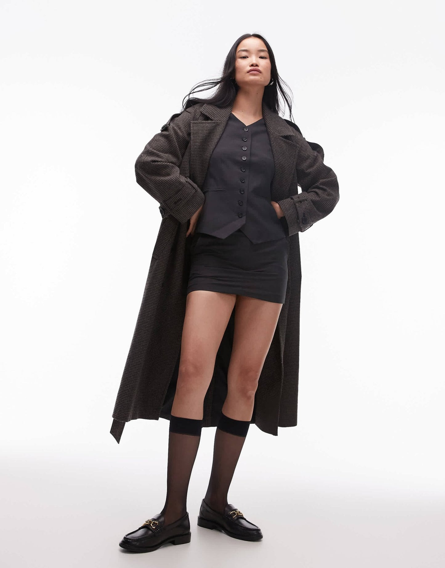 Topshop tailored mini skirt in charcoal - ASOS Sample Sale