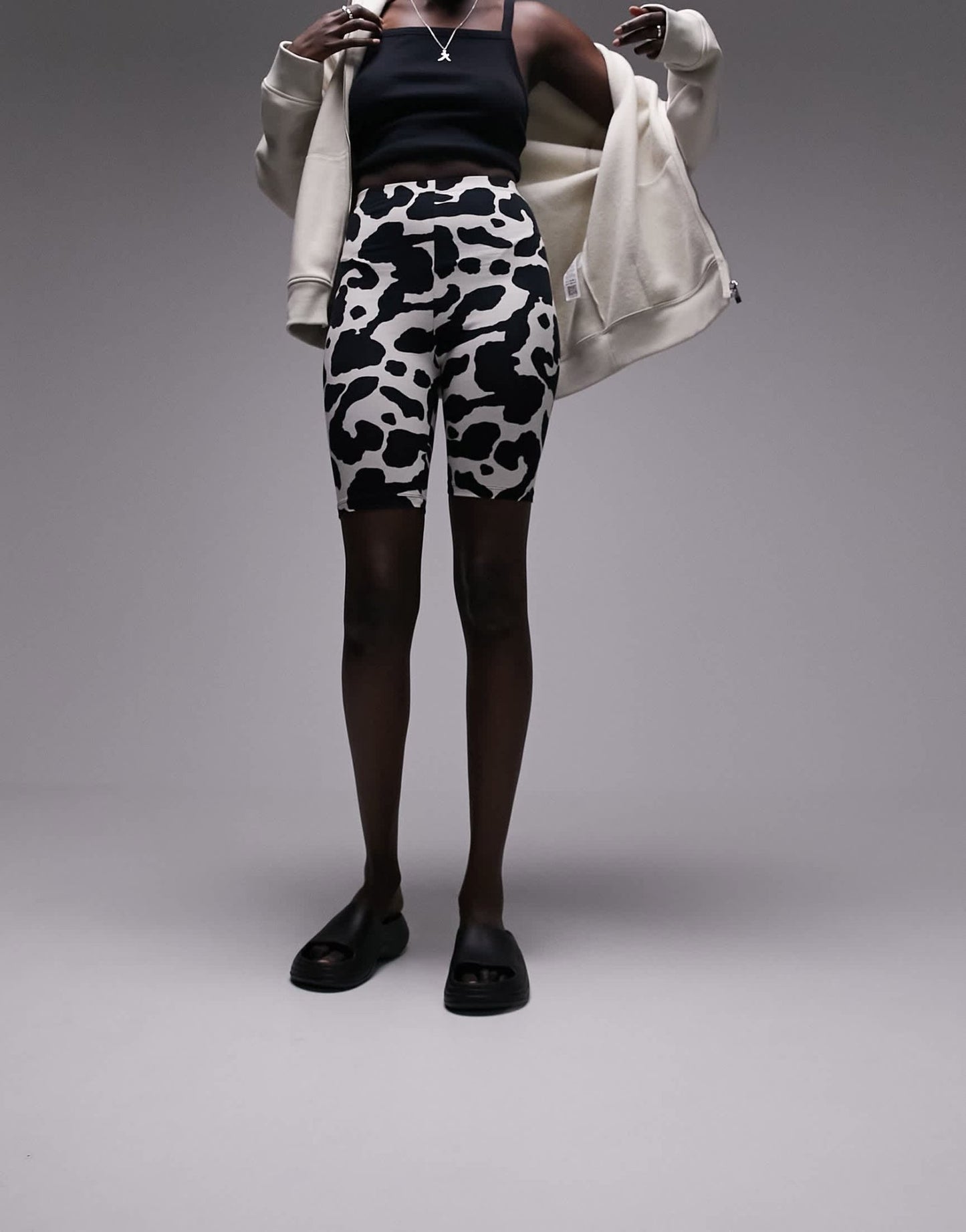 Topshop Tall animal printed legging short in multi - ASOS Sample Sale