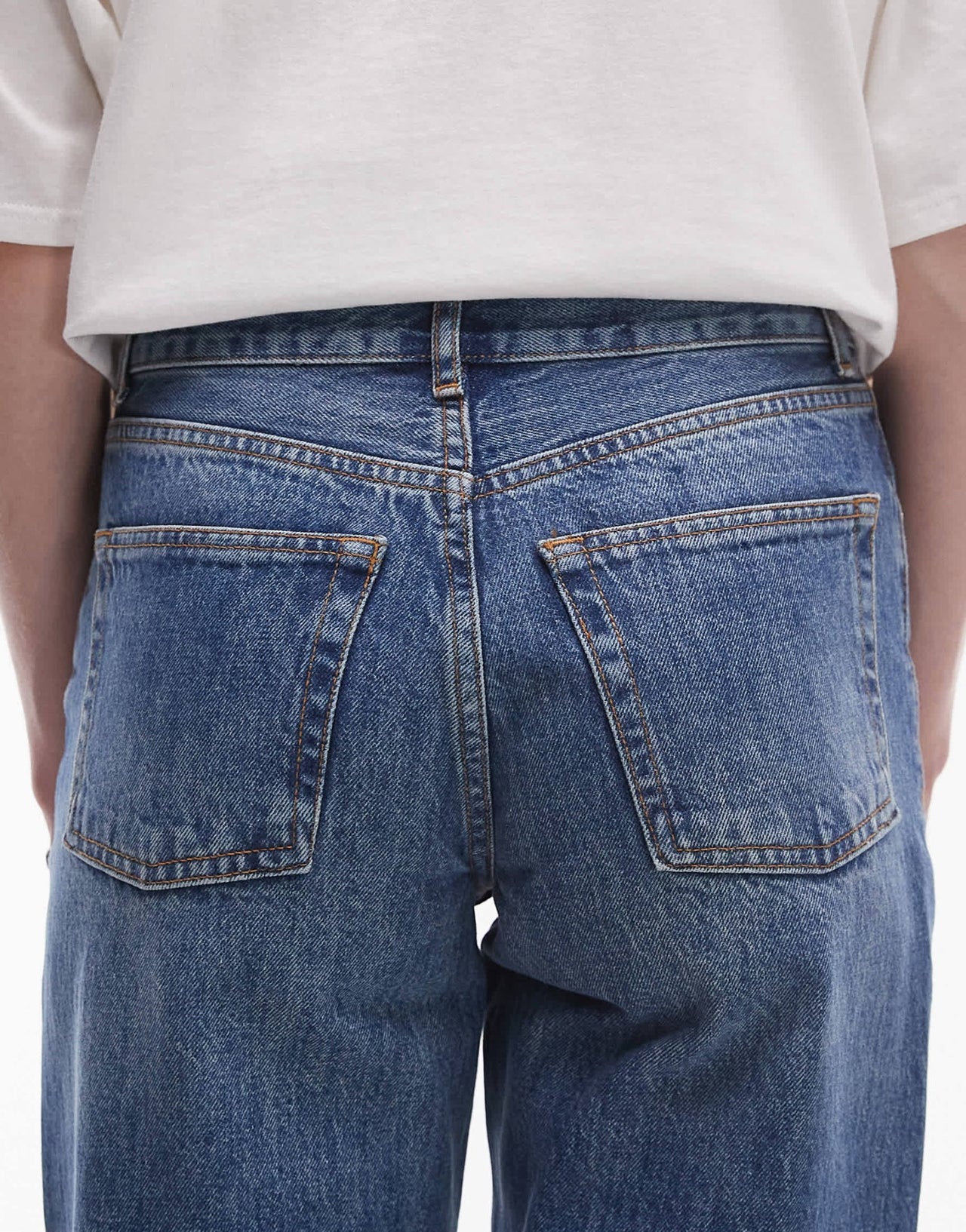 Topshop Tall Ember low rise straight leg jean in vintage blue - ASOS Sample Sale