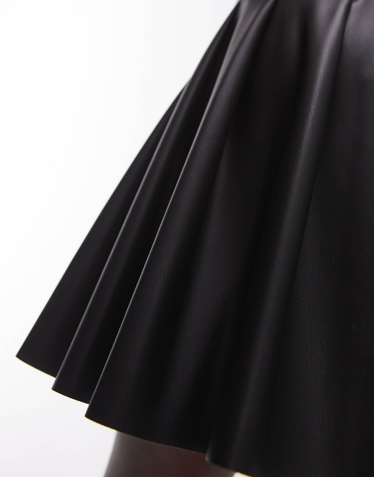 Topshop Tall faux leather clean pleat mini skirt in black - ASOS Sample Sale