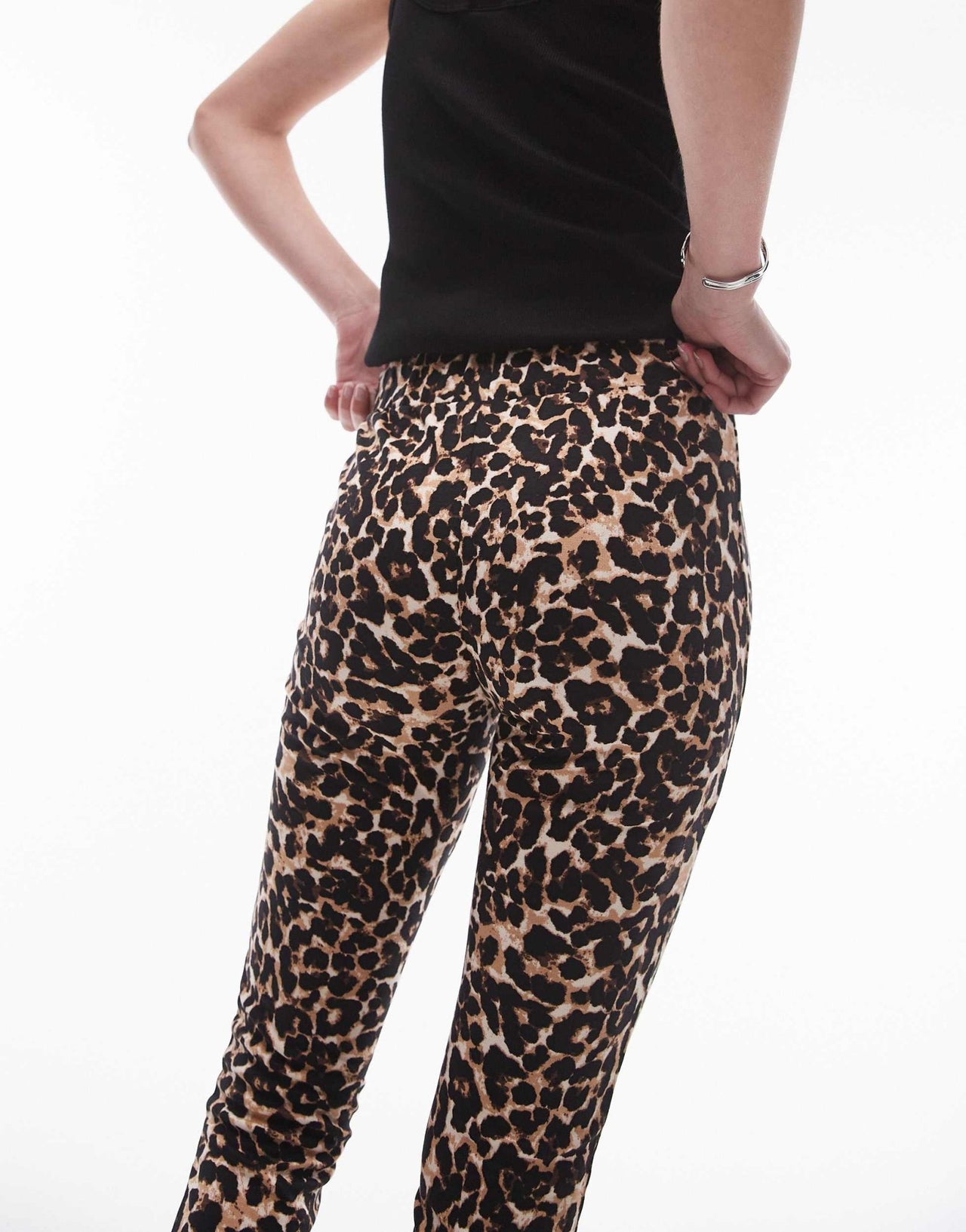 Topshop Tall leopard print legging in brown - ASOS Sample Sale