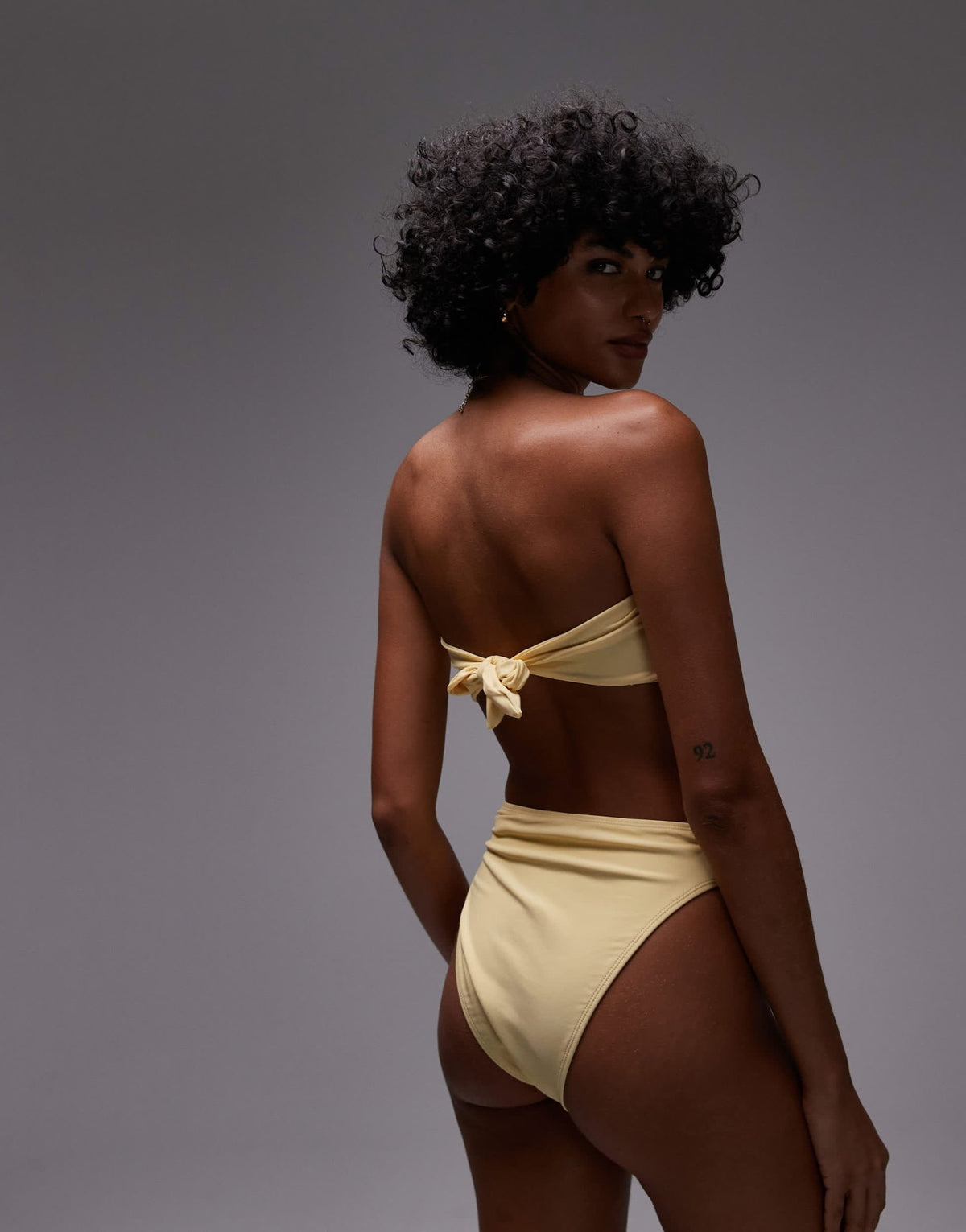 Topshop Thailand high waisted bikini bottoms in buttermilk - ASOS Sample Sale