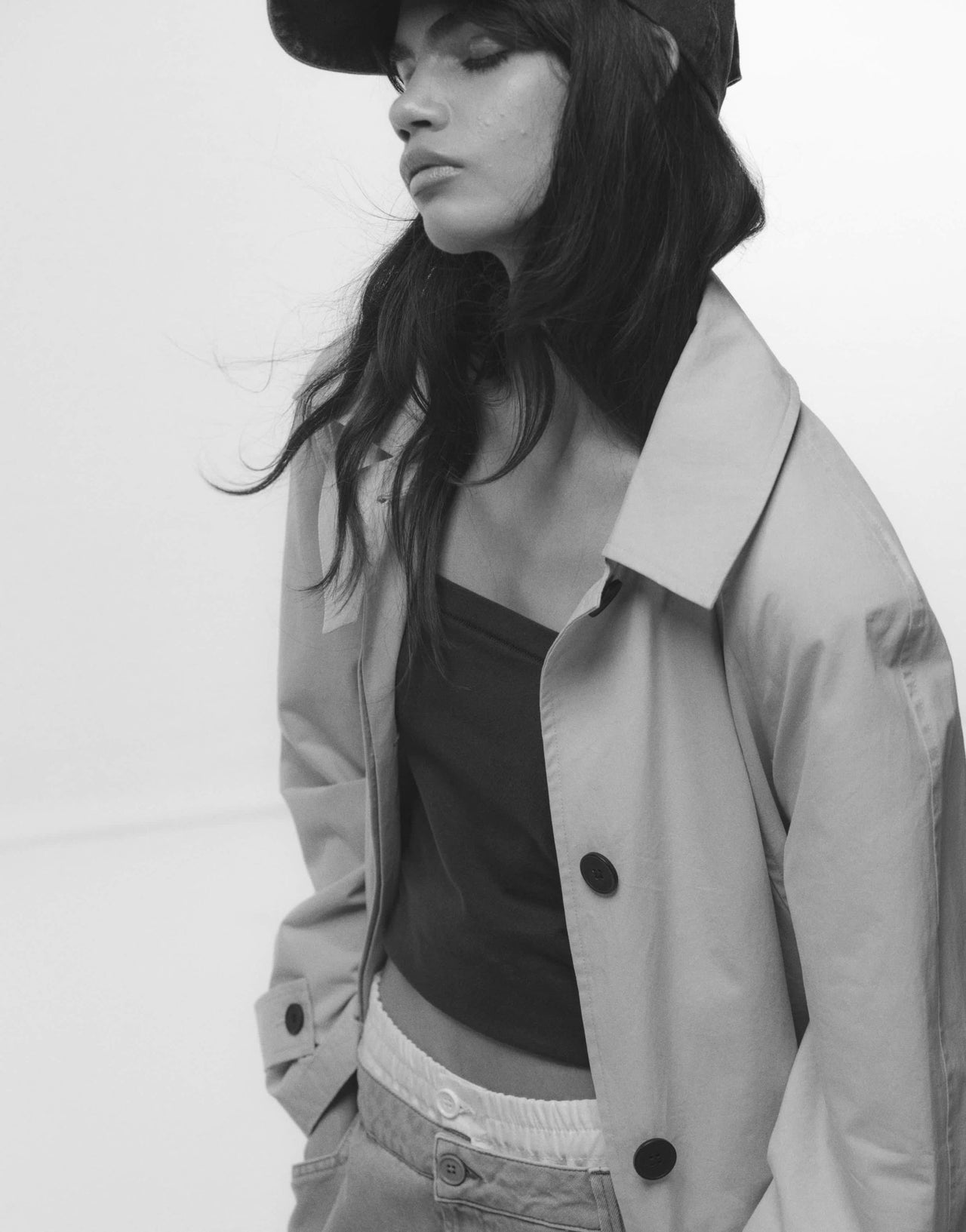 Topshop ultimate formal trench coat with extreme shoulders in sage - ASOS Sample Sale