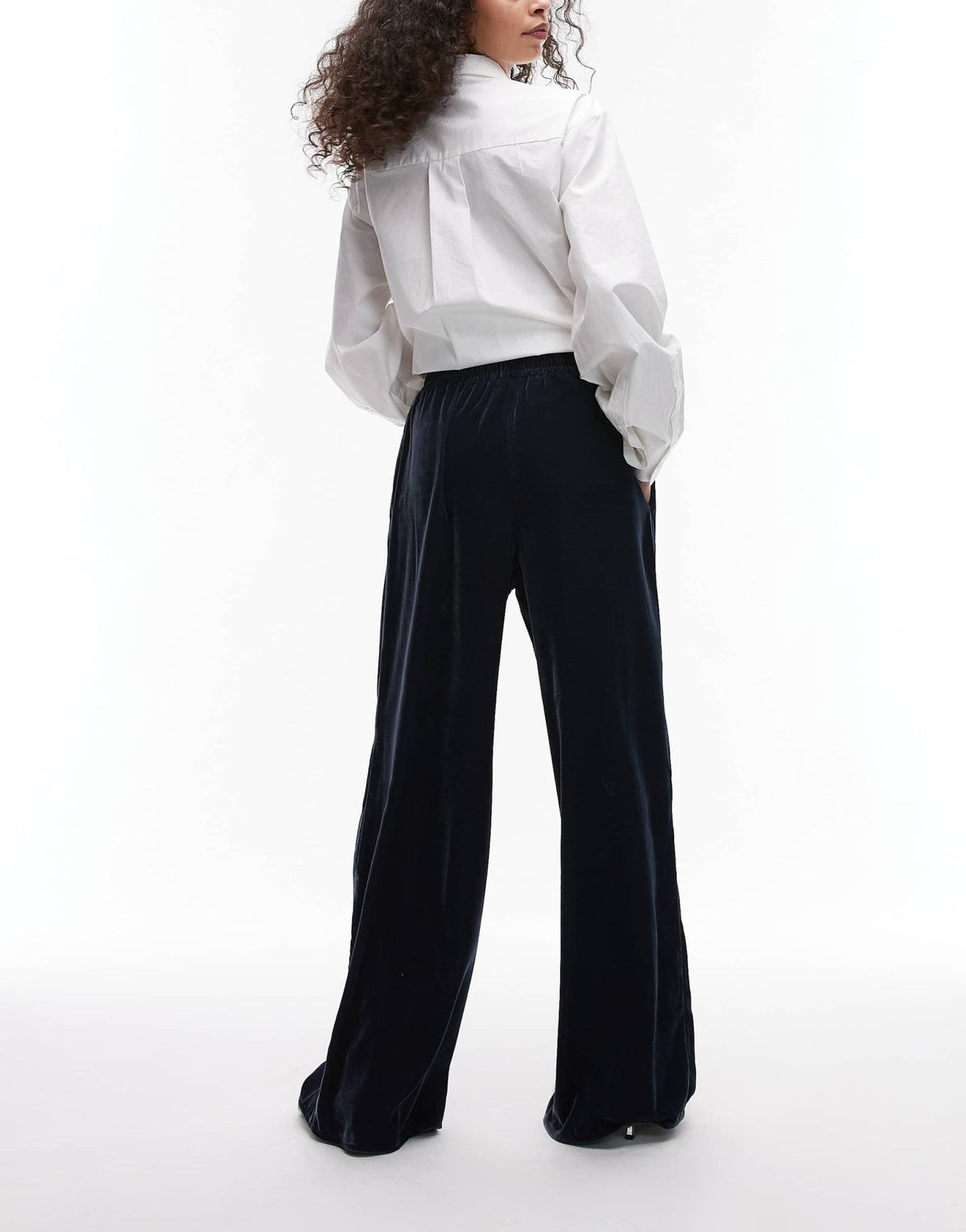 Topshop velvet tie waist jogger in slate - ASOS Sample Sale