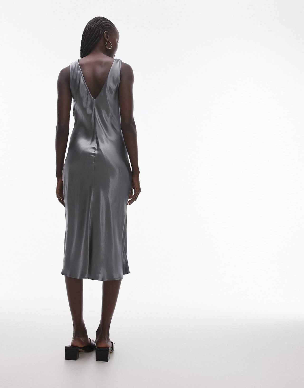 Topshop vintage awkward length slip in grey - ASOS Sample Sale