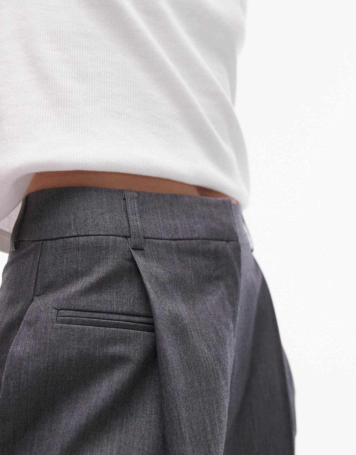 Topshop wide leg trouser in grey - ASOS Sample Sale