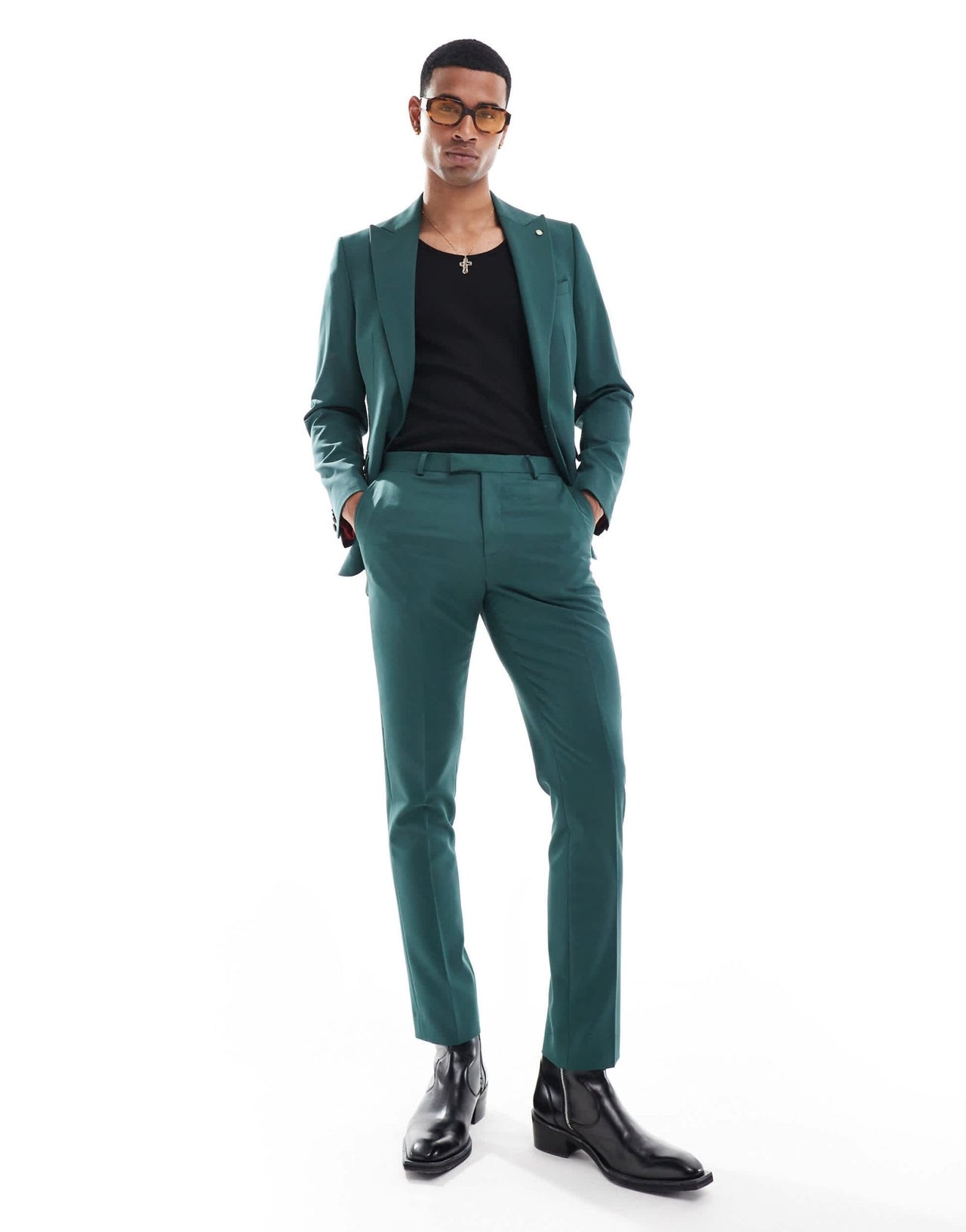 Twisted Tailor suit trousers dark green - ASOS Sample Sale