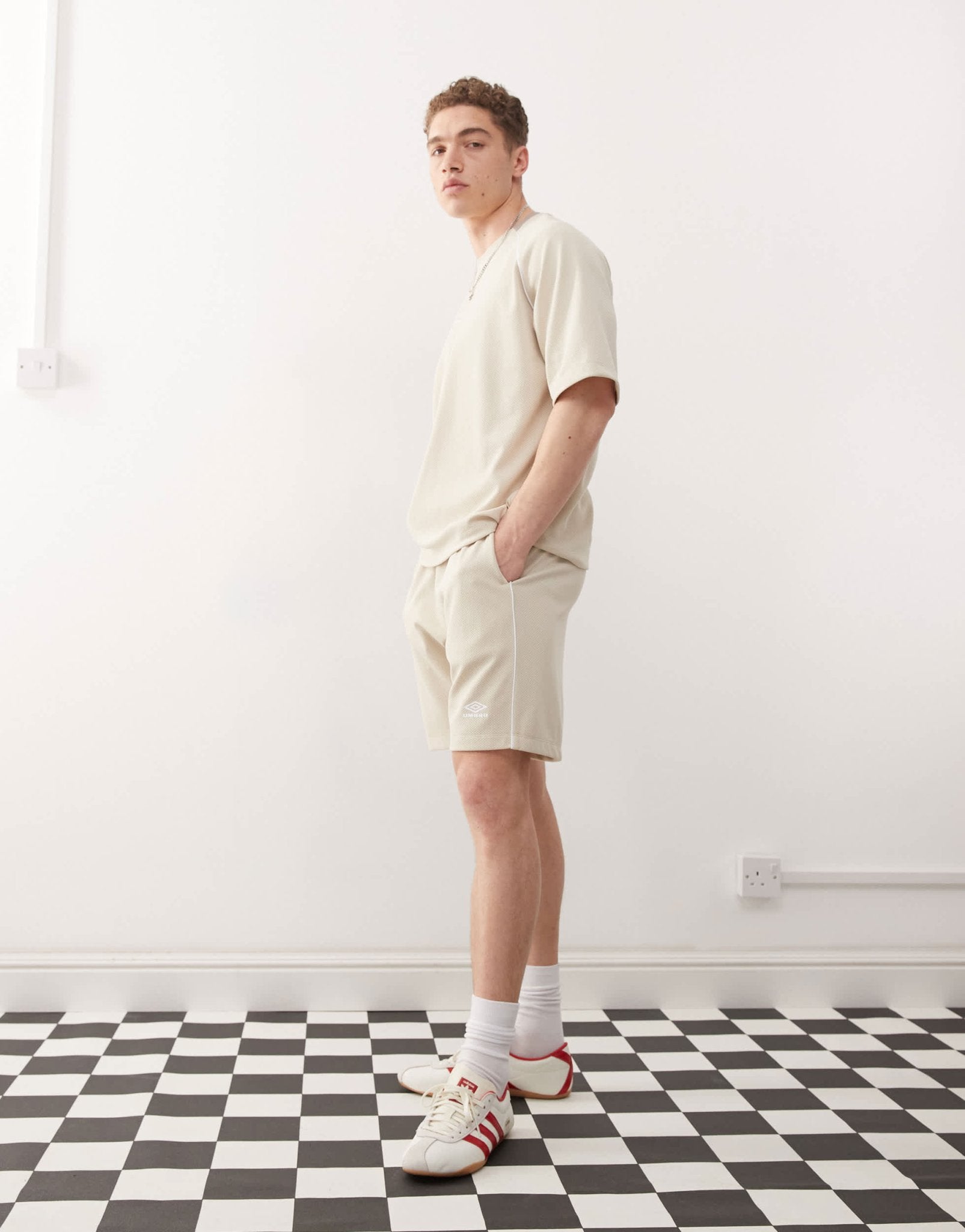 Umbro panelled mesh shorts in beige - ASOS Sample Sale
