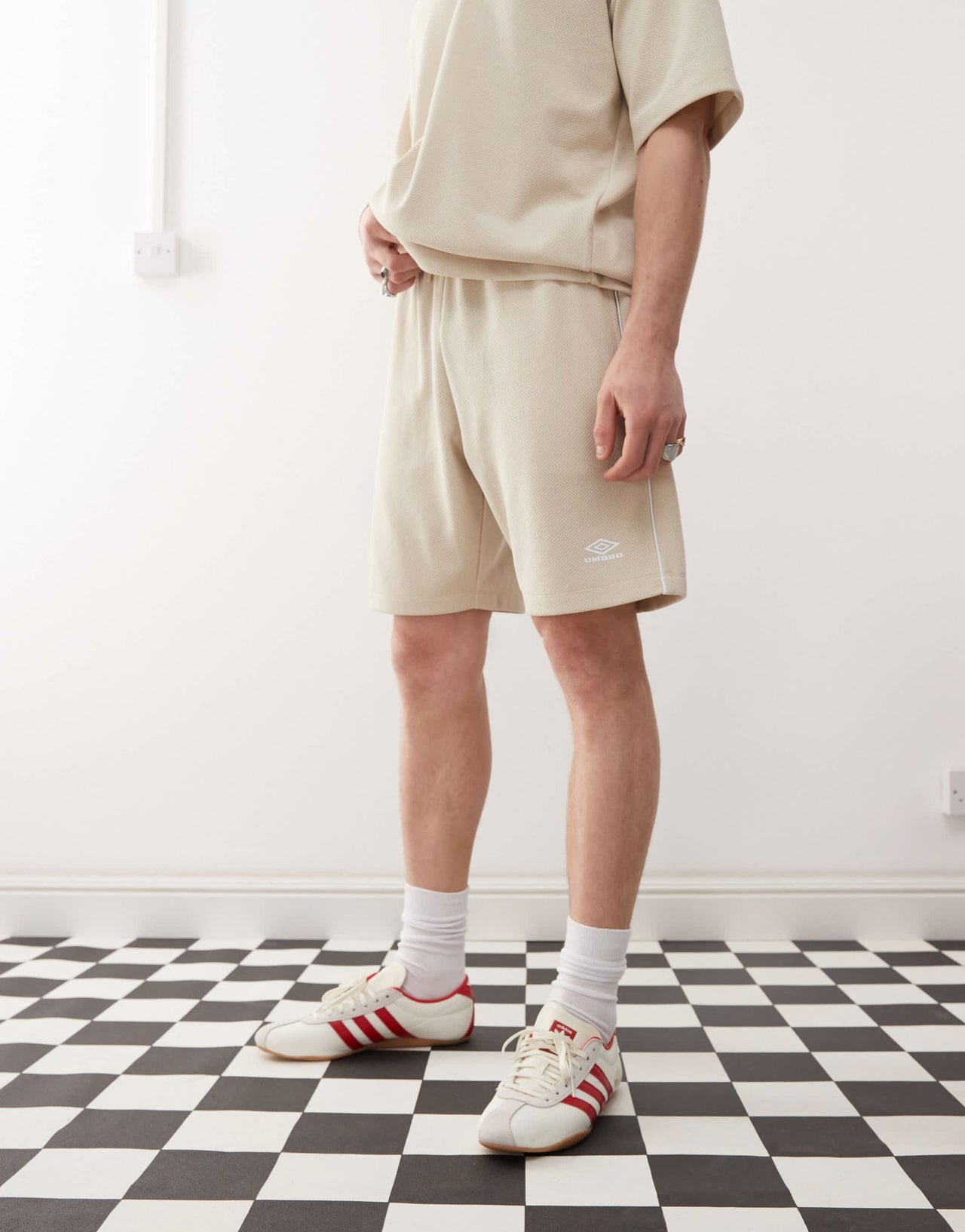 Umbro panelled mesh shorts in beige - ASOS Sample Sale