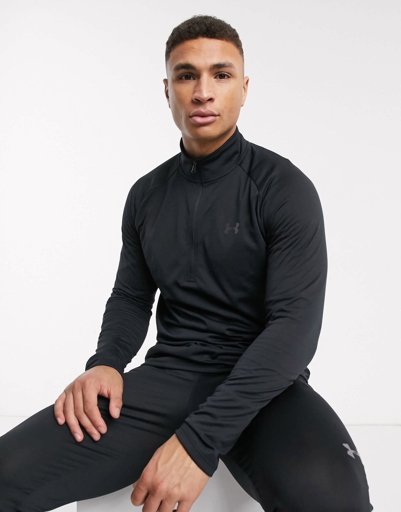Under Armour Tech 2.0 1/2 zip top in black - ASOS Sample Sale