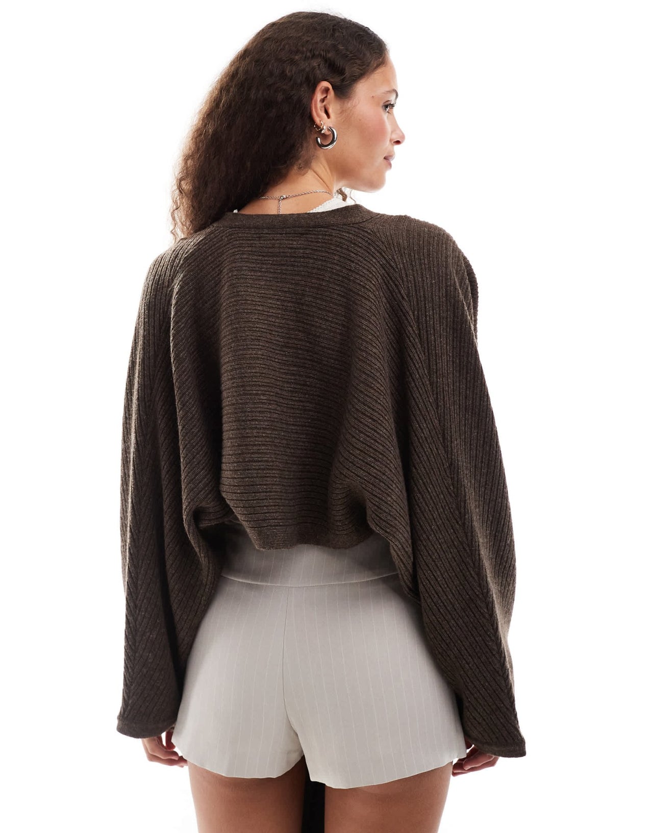 Urban Revivo drape effect cardigan in brown - ASOS Sample Sale
